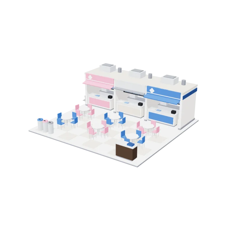 Food court — free 3D model