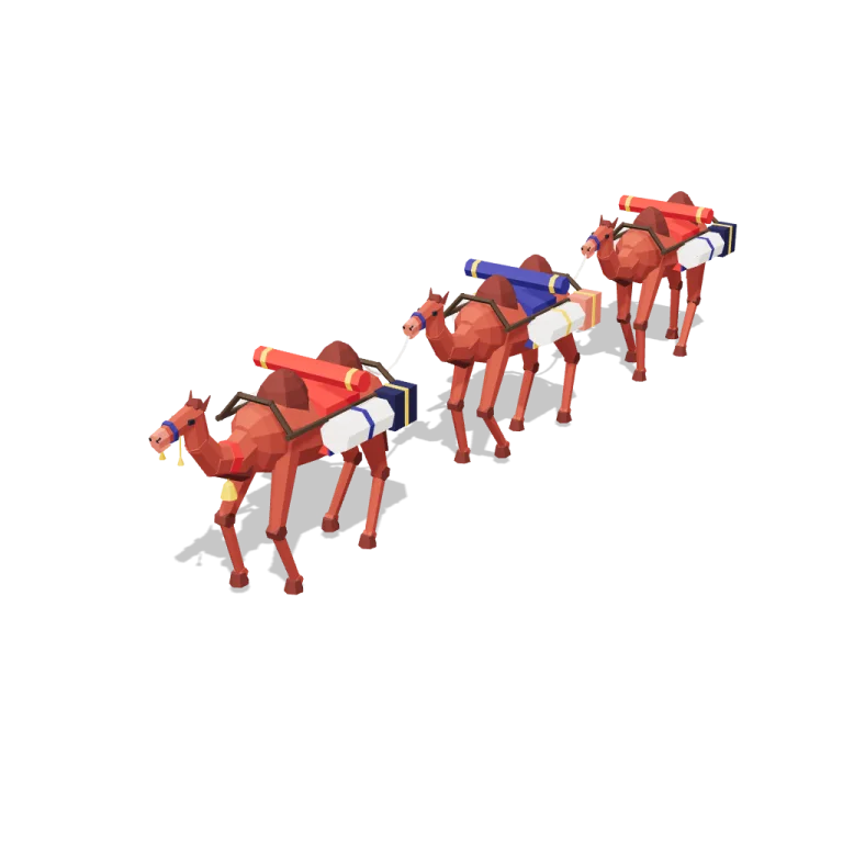 Camel train — free 3D model