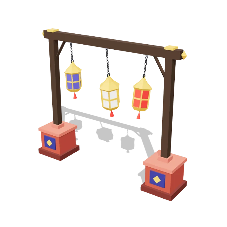 Swinging lanterns — free 3D model