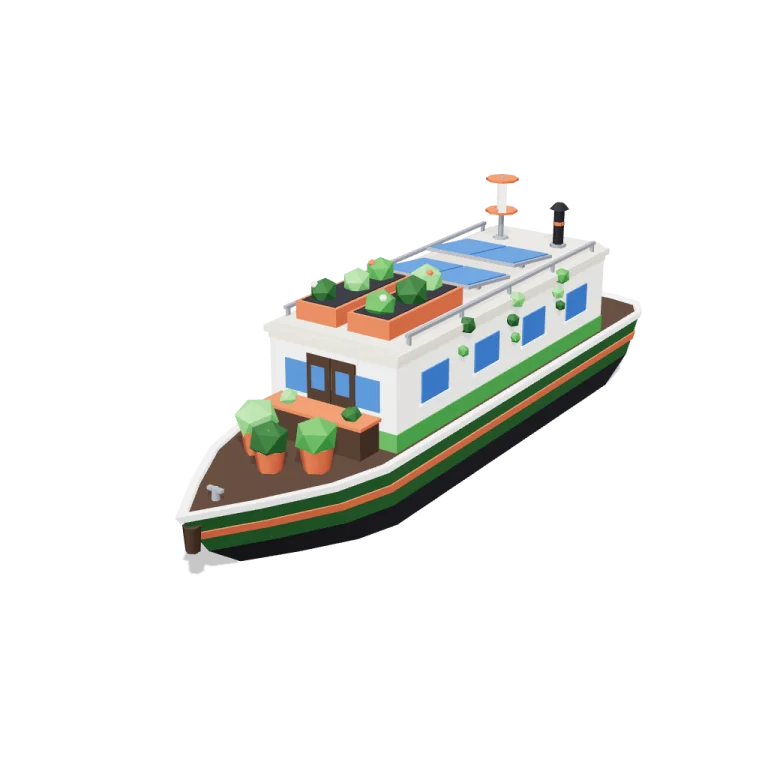 Canal boat — free 3D model