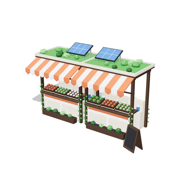 Market stalls — free 3D model
