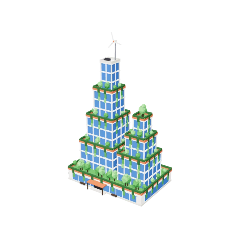 Terraced towers — free 3D model