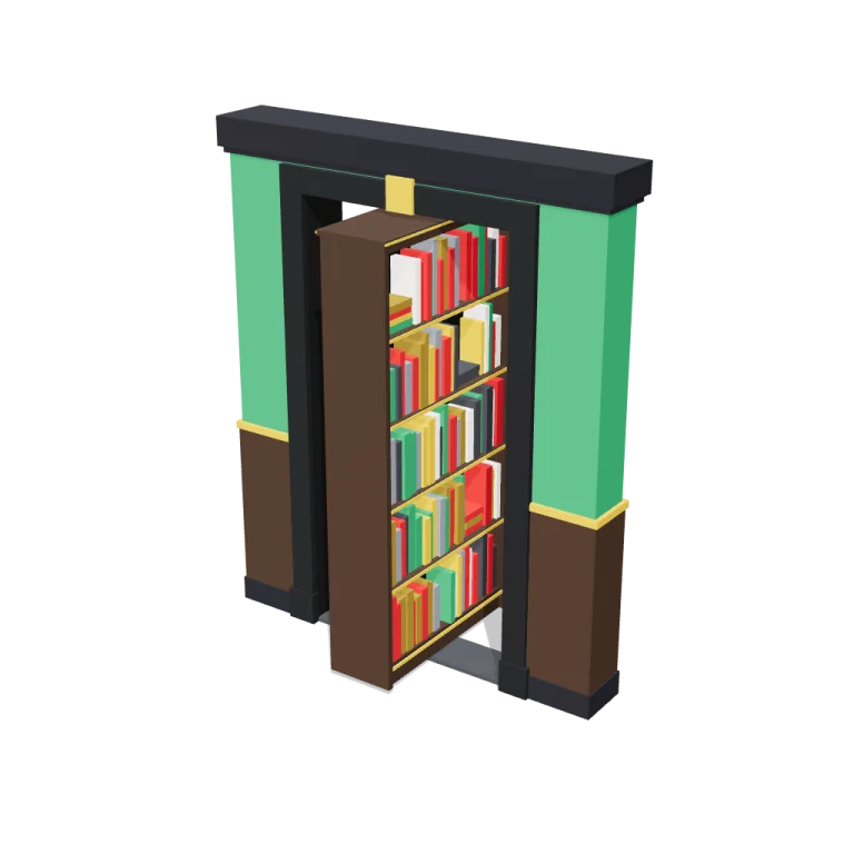 Revolving bookcase door — free 3D model