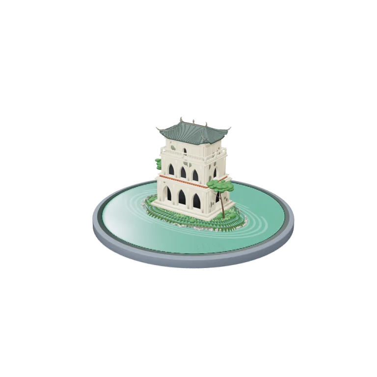 Tháp Rùa – Hồ Gươm, Hà Nội 3D model