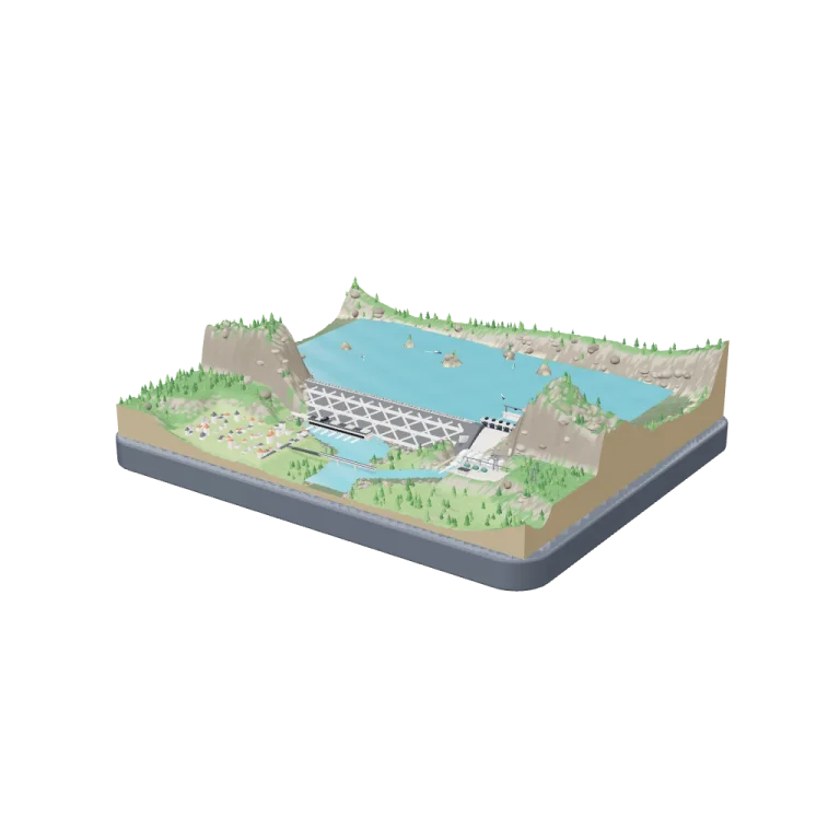 Thủy điện Hòa Bình & Hồ Hòa Bình — free 3D model
