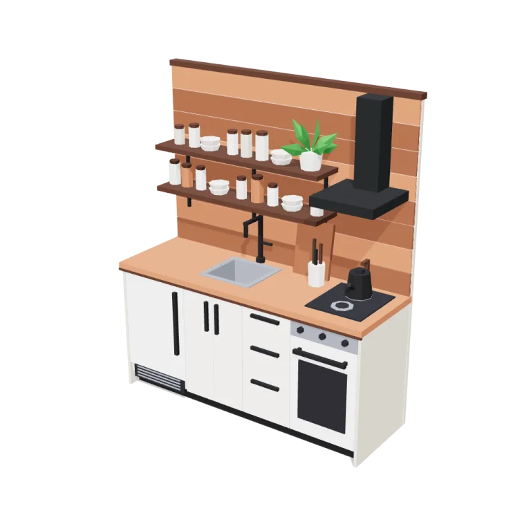 Compact kitchen 3D model