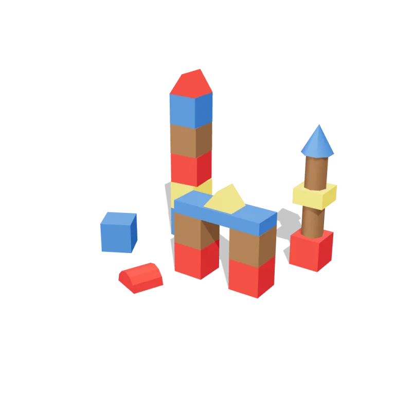 Block towers — free 3D model