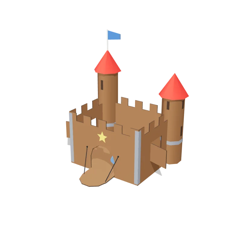 Cardboard box fort — free 3D model
