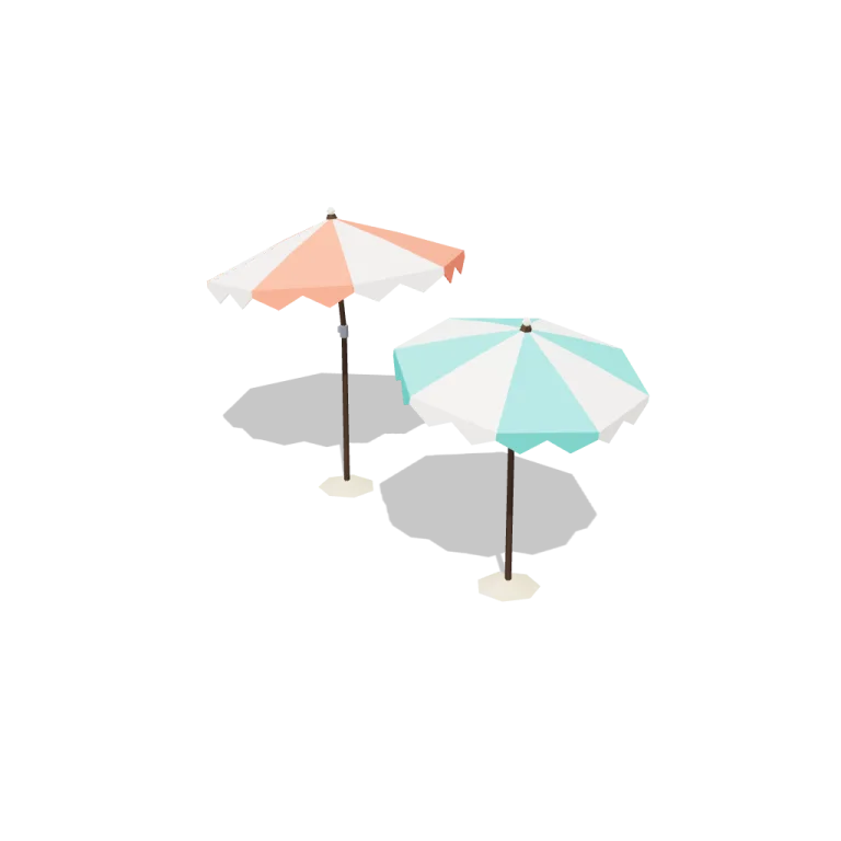 Beach umbrellas — free 3D model
