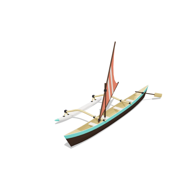 Outrigger canoe — free 3D model