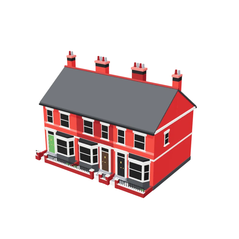 Terrace houses — free 3D model