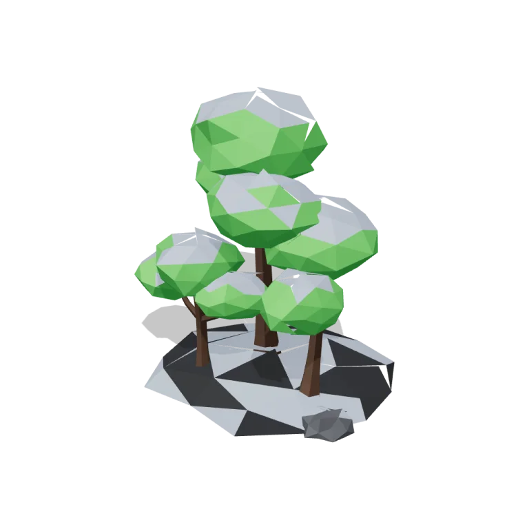 Ash-dusted trees — free 3D model
