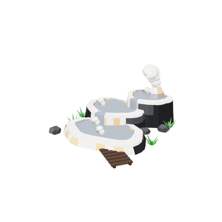 Hot spring pools — free 3D model
