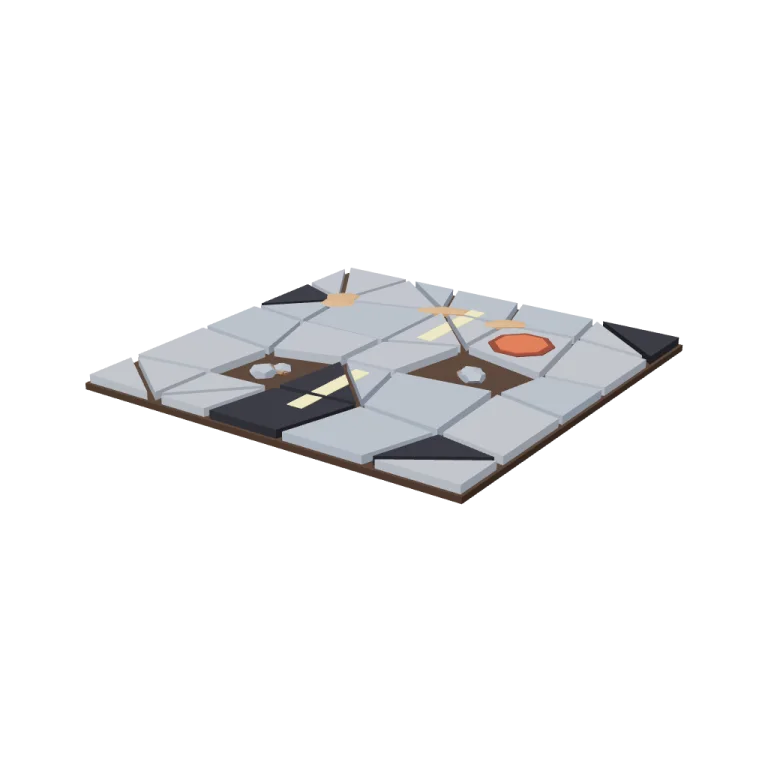 Cracked road tiles — free 3D model