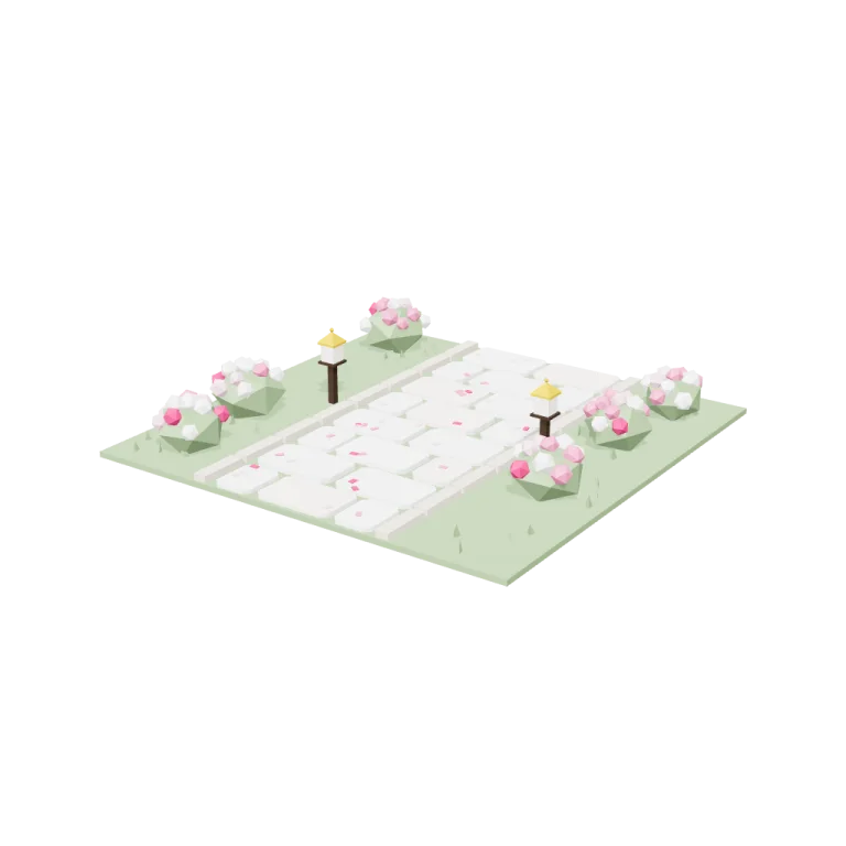 Garden path tiles — free 3D model