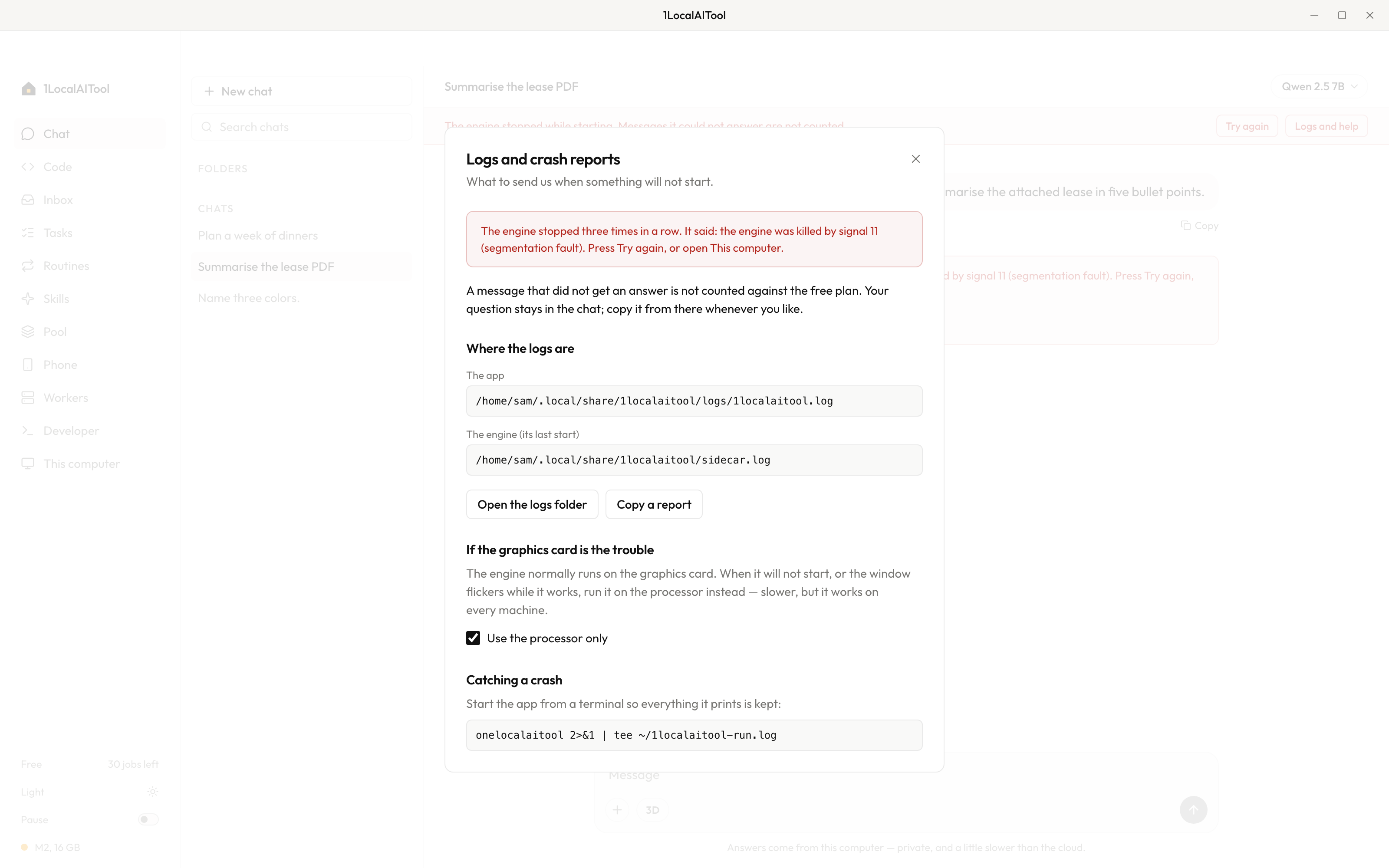 When the engine will not start: what 1LocalAITool 0.9.0 changes