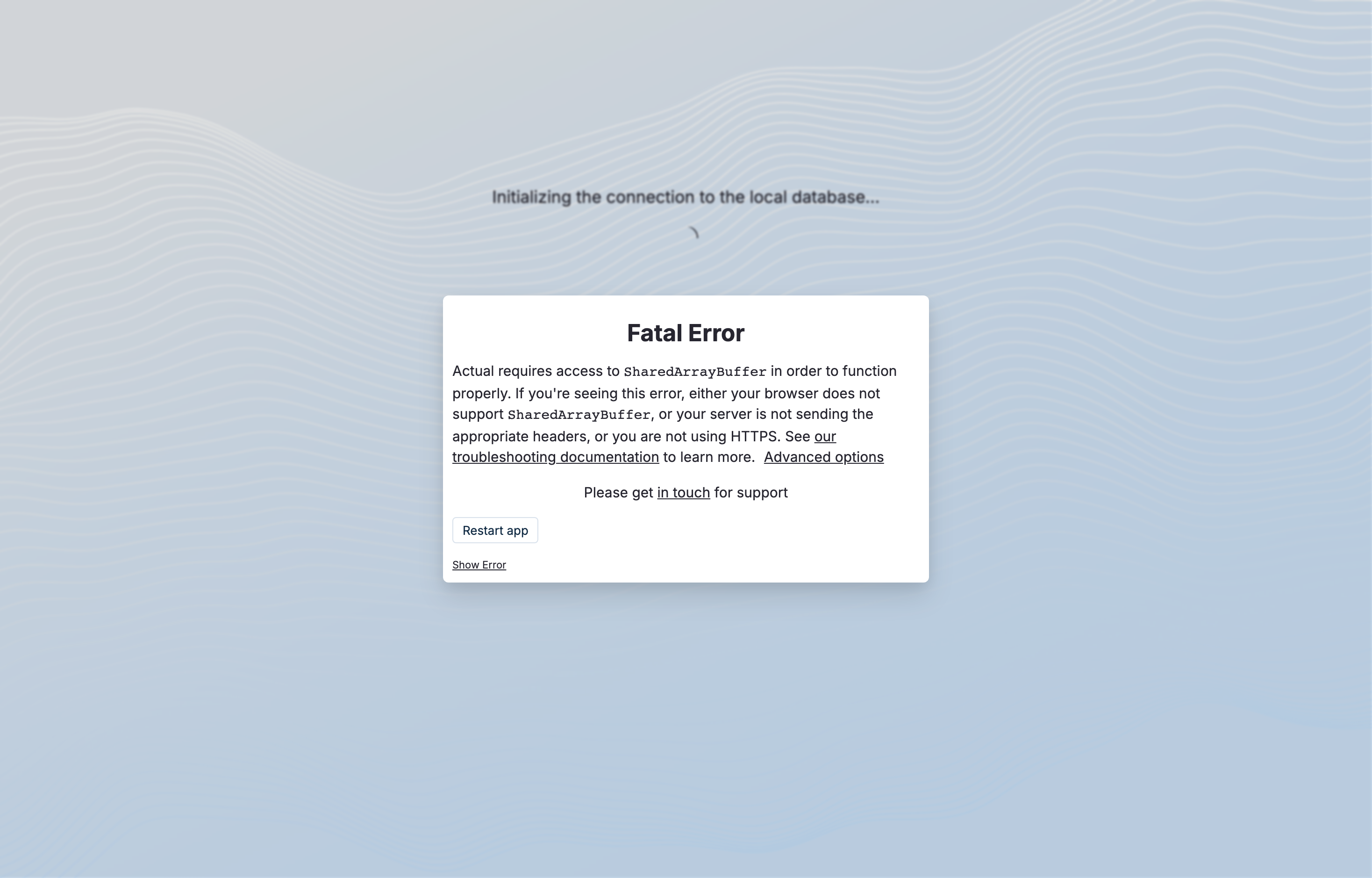 The deployed Actual Budget web UI loaded in a browser