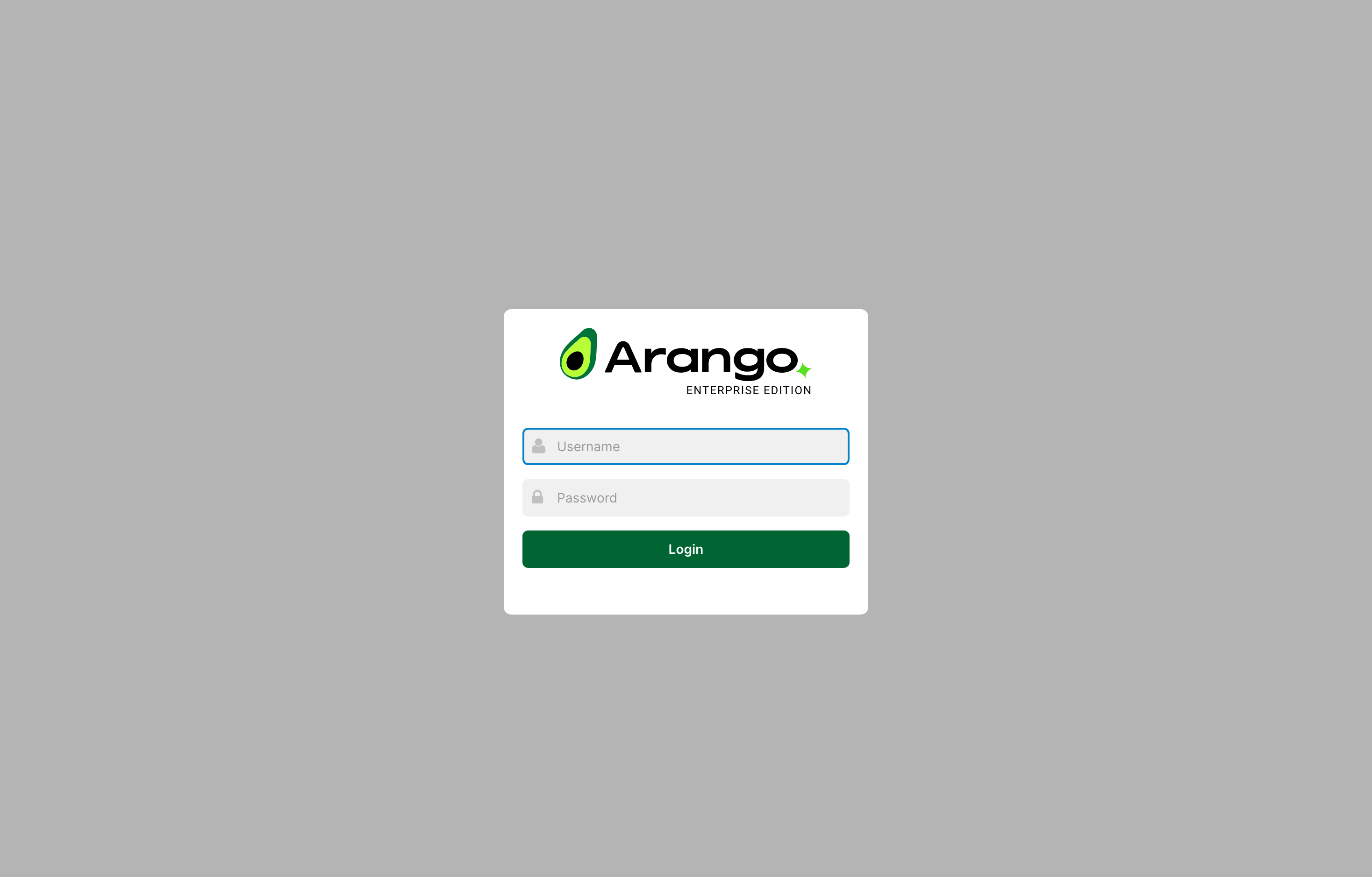 The deployed ArangoDB web UI loaded in a browser