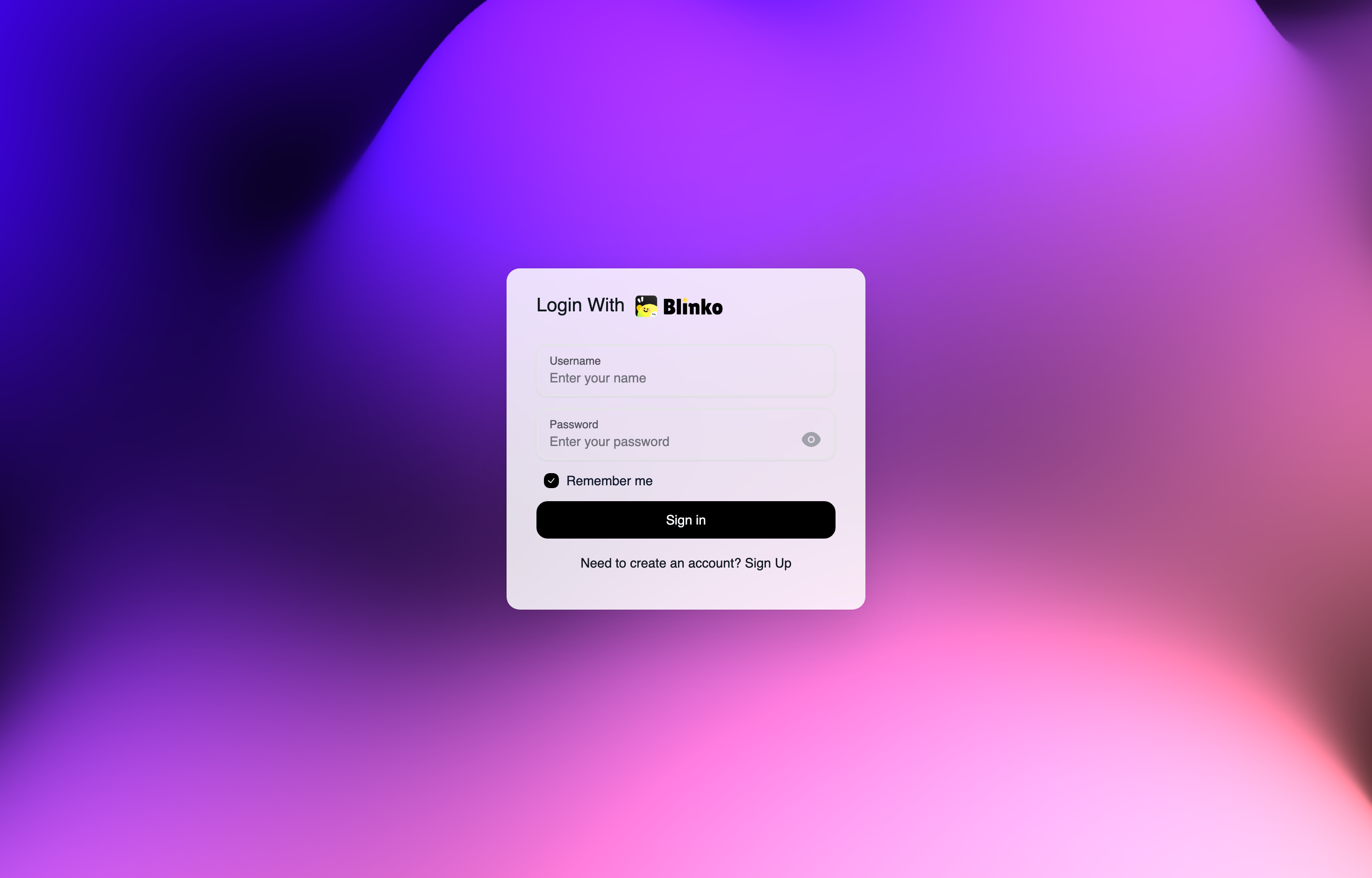 The deployed Blinko web UI loaded in a browser