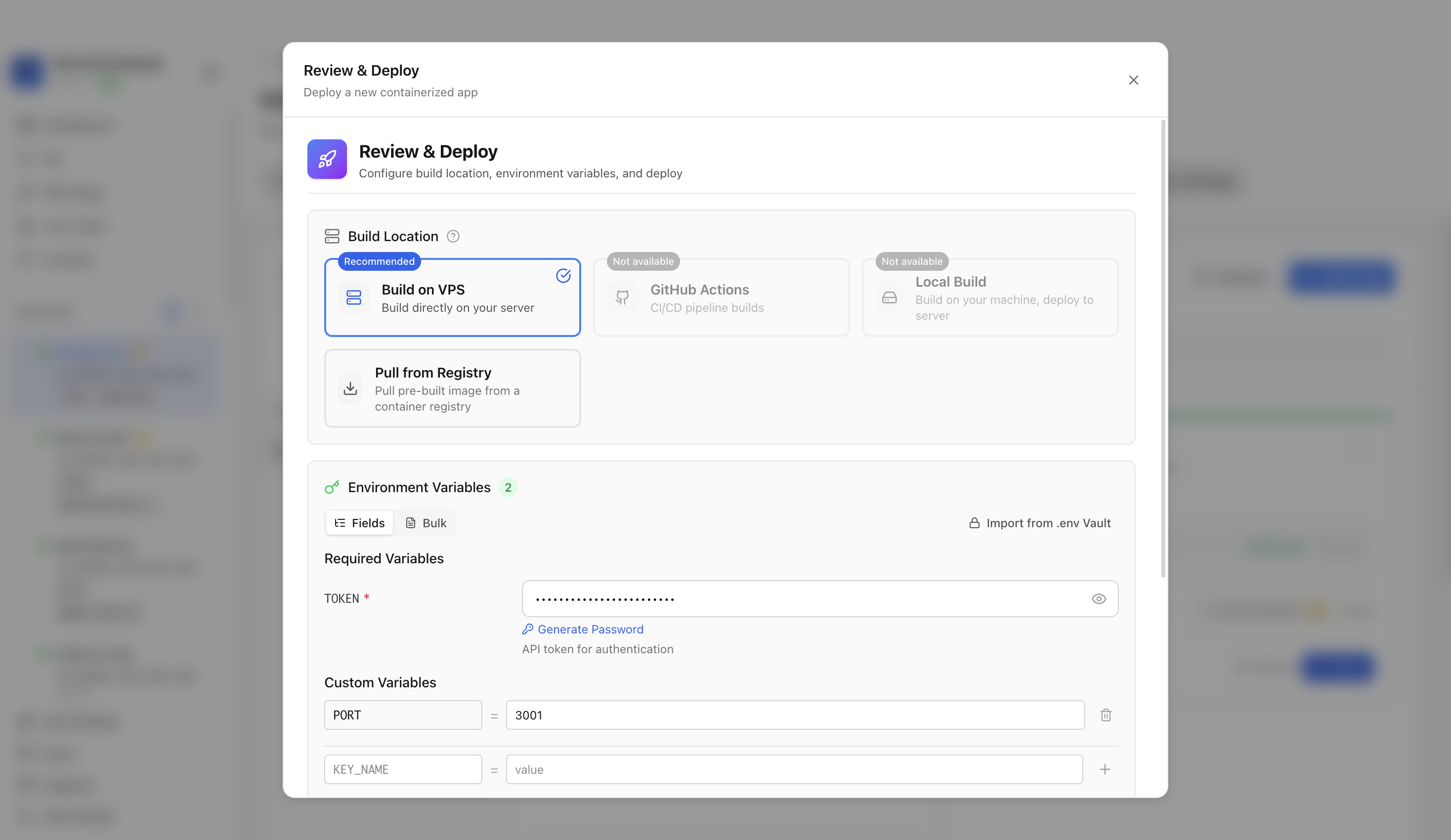 Reviewing Browserless environment variables and port before deployment