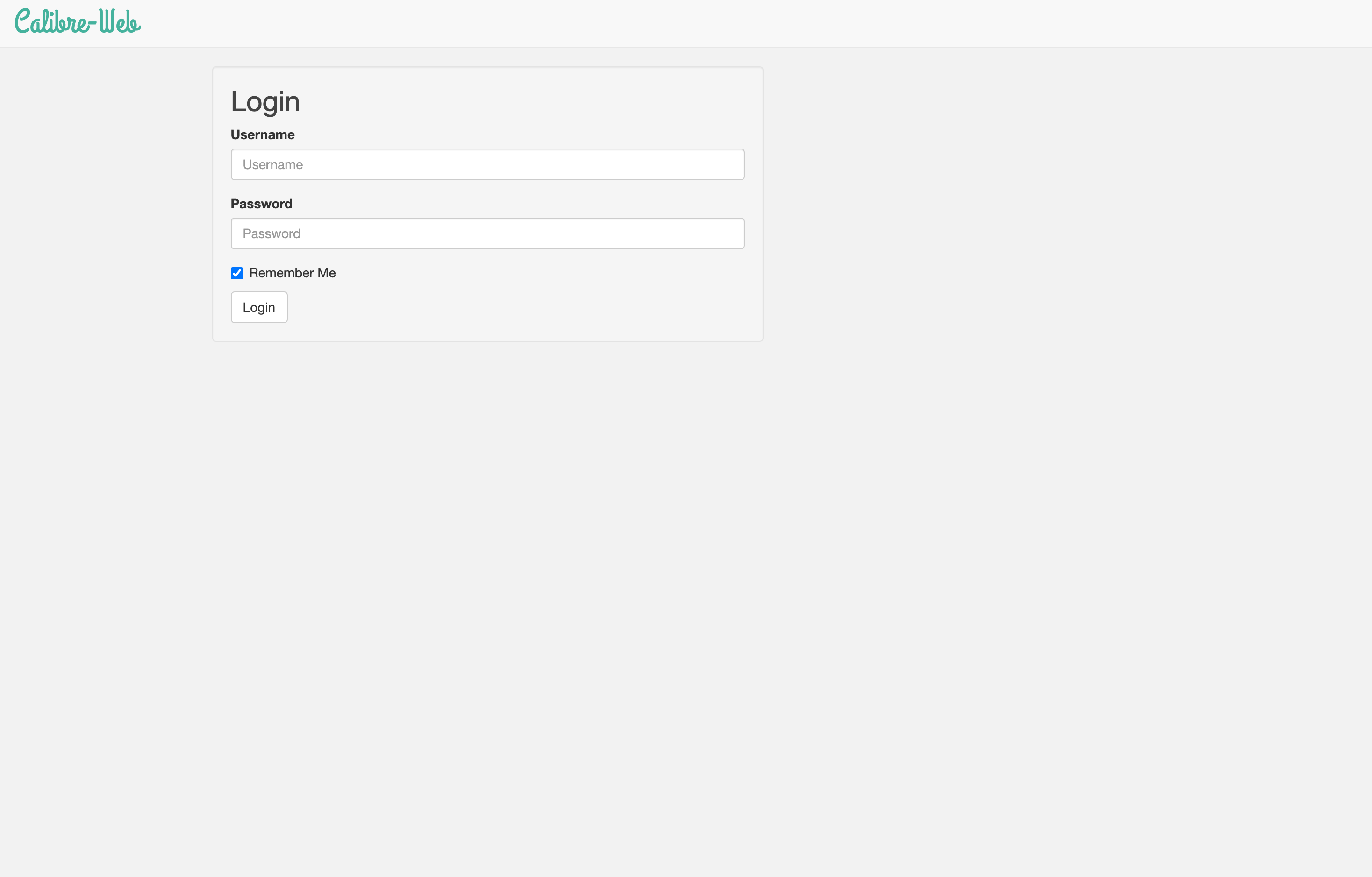 The deployed Calibre Web web UI loaded in a browser