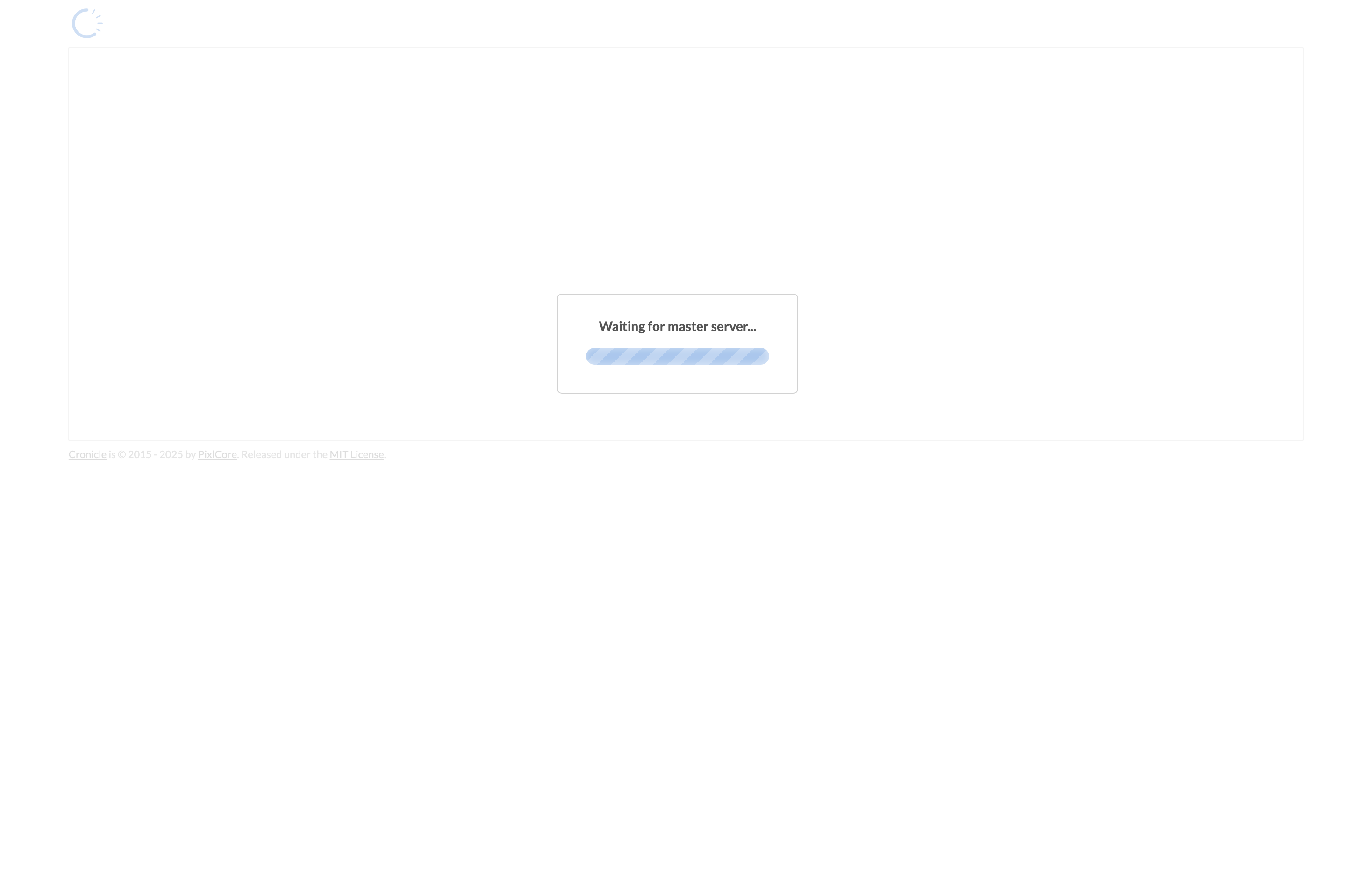The deployed Cronicle web UI loaded in a browser