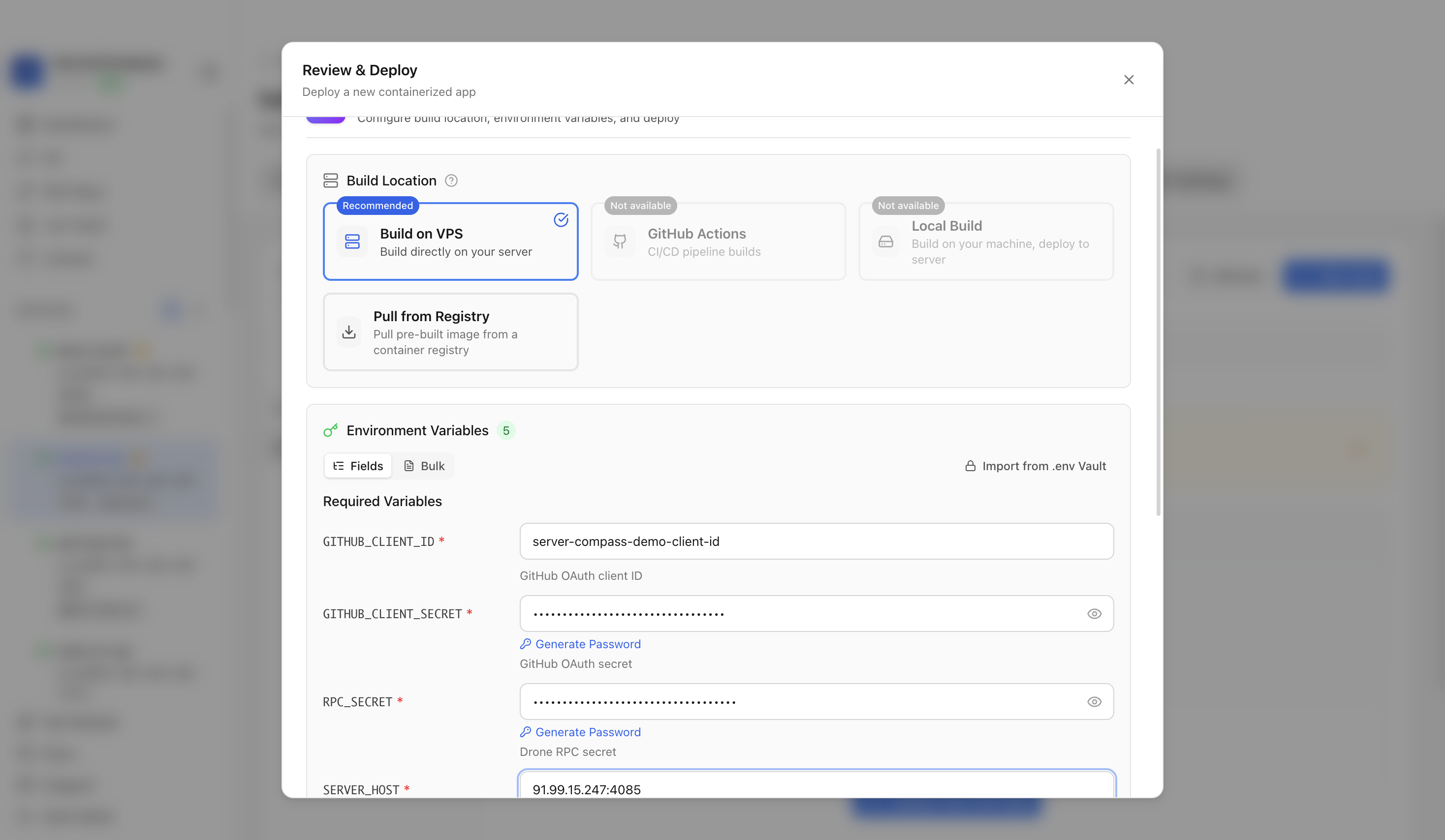 Reviewing Drone CI web port before deployment