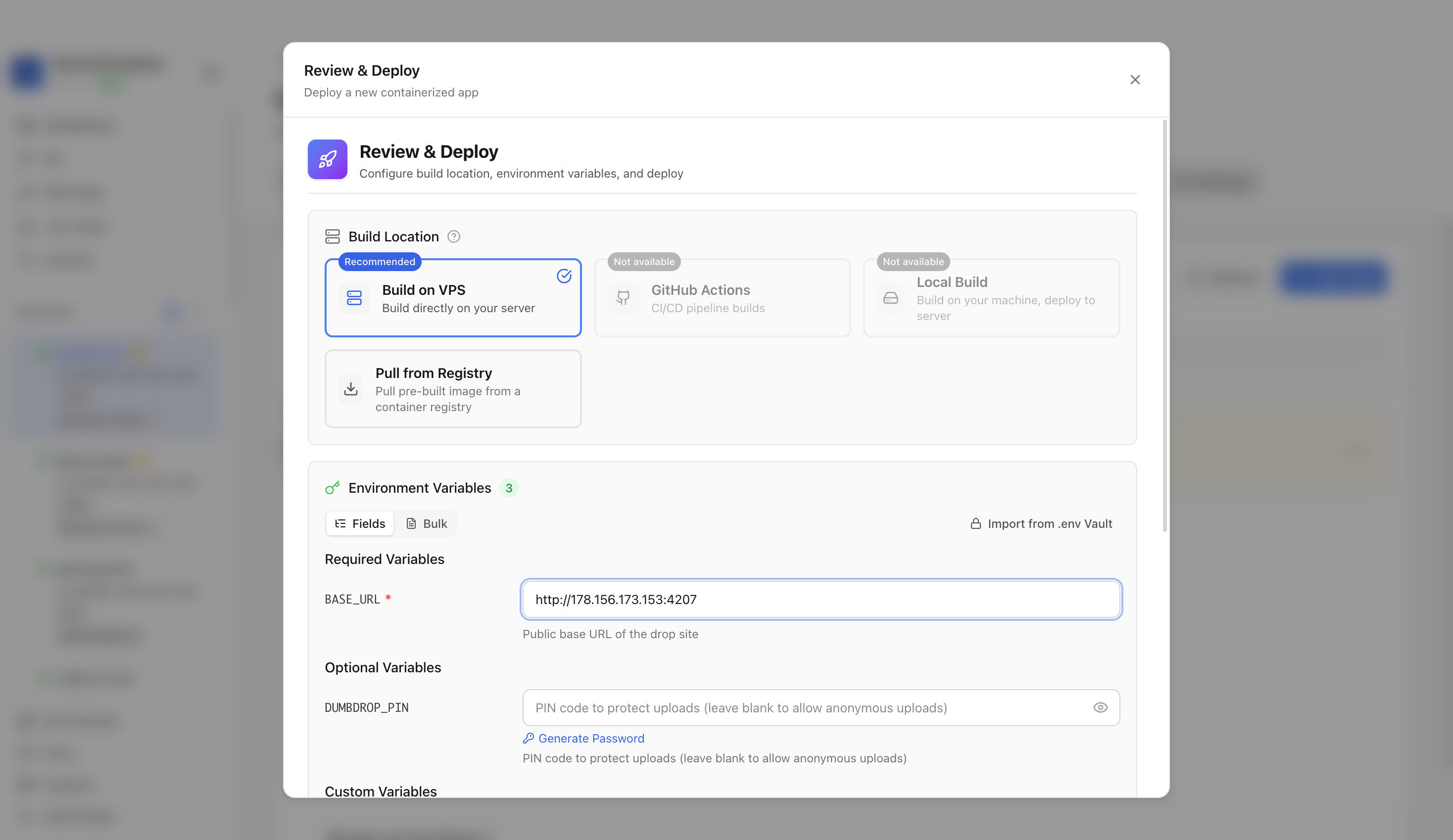 Reviewing DumbDrop web port before deployment