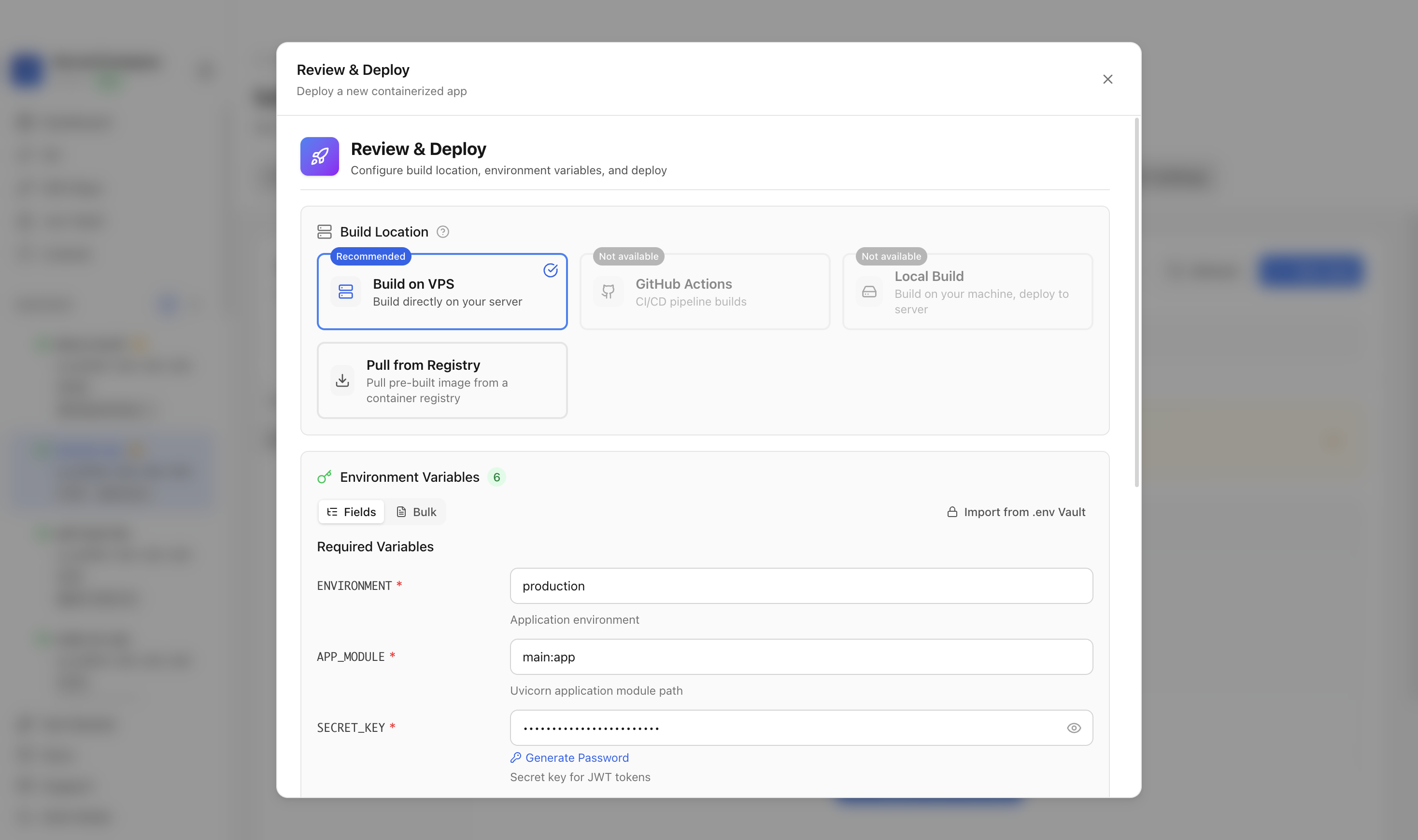 Reviewing FastAPI generated settings before deployment