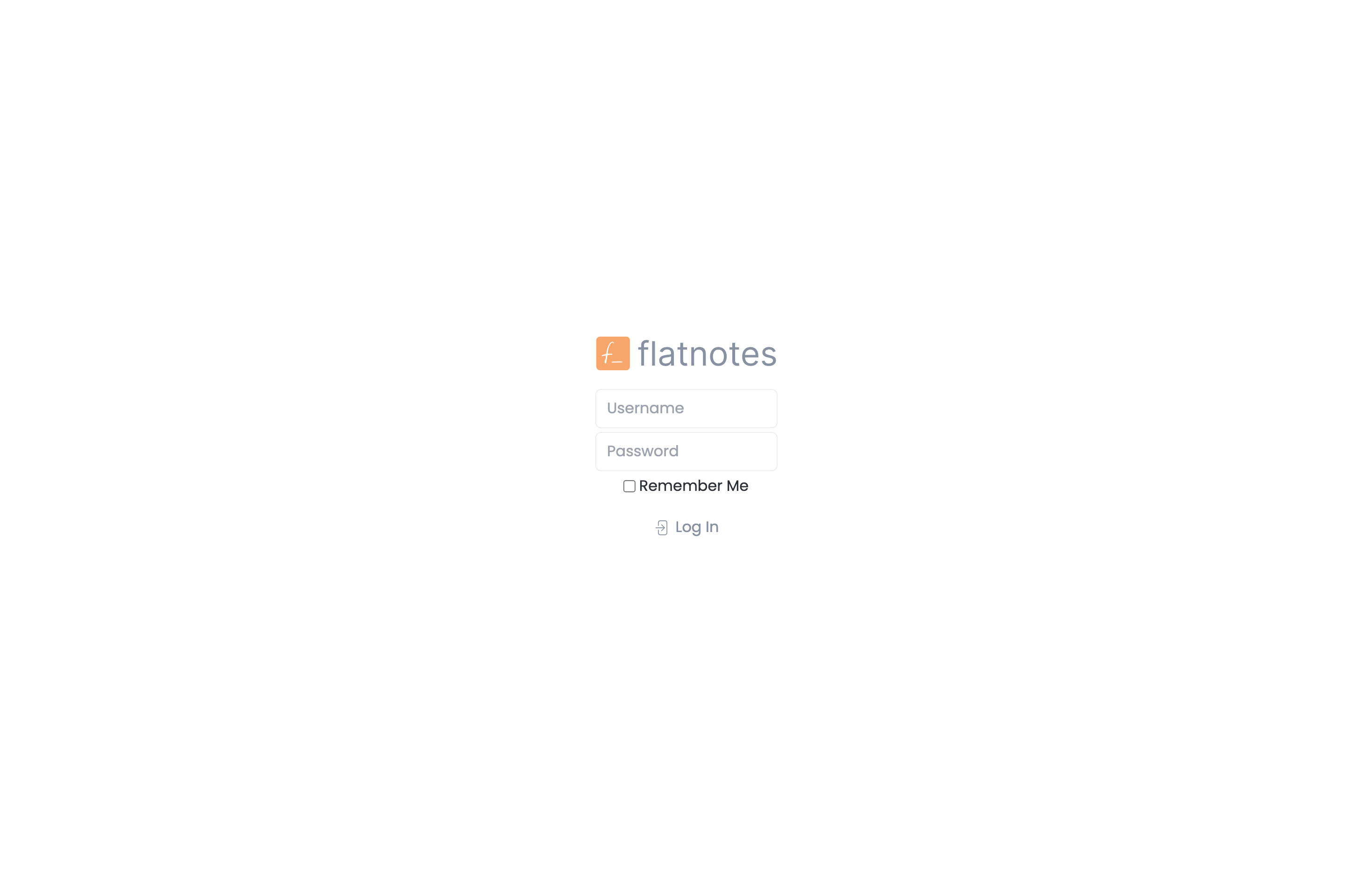 The deployed Flatnotes web UI loaded in a browser