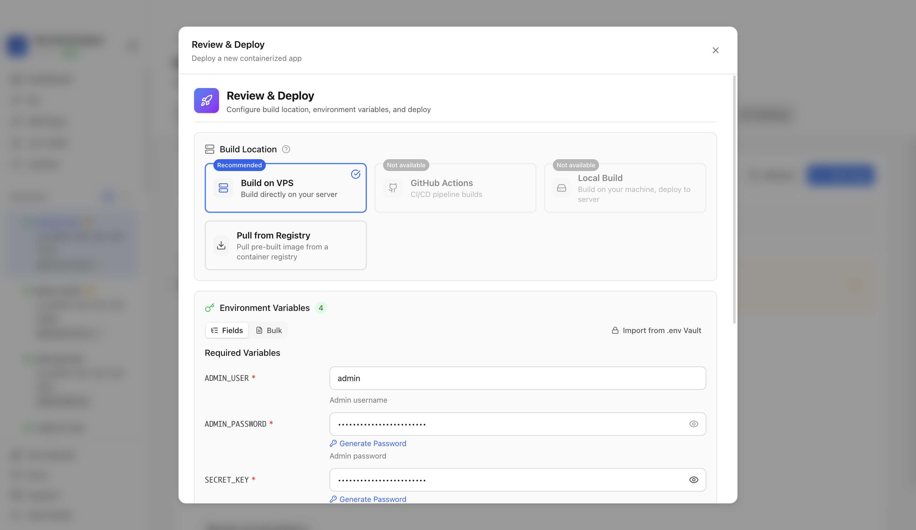 Reviewing Flowise environment variables and port before deployment