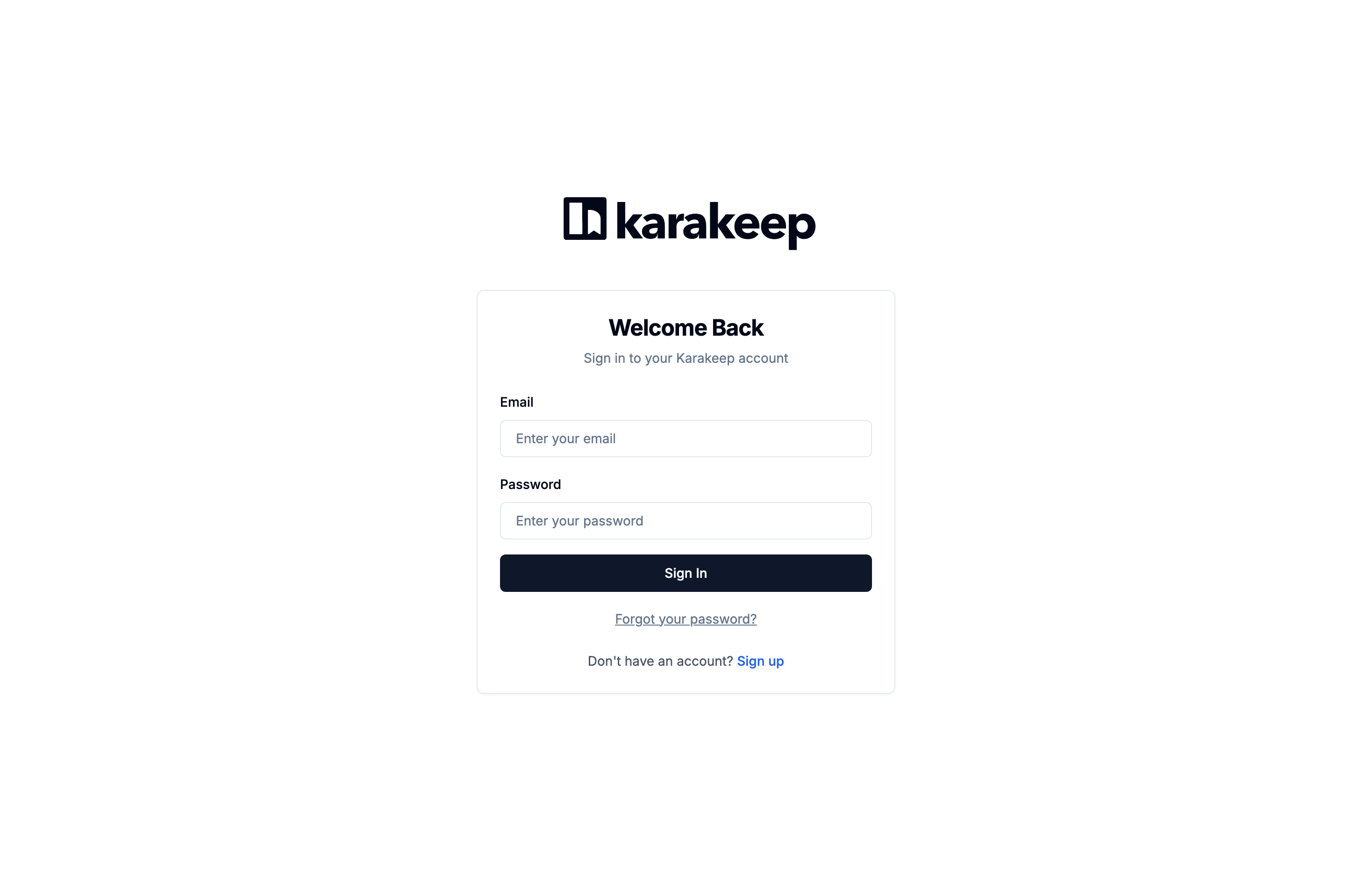 The deployed Hoarder web UI loaded in a browser
