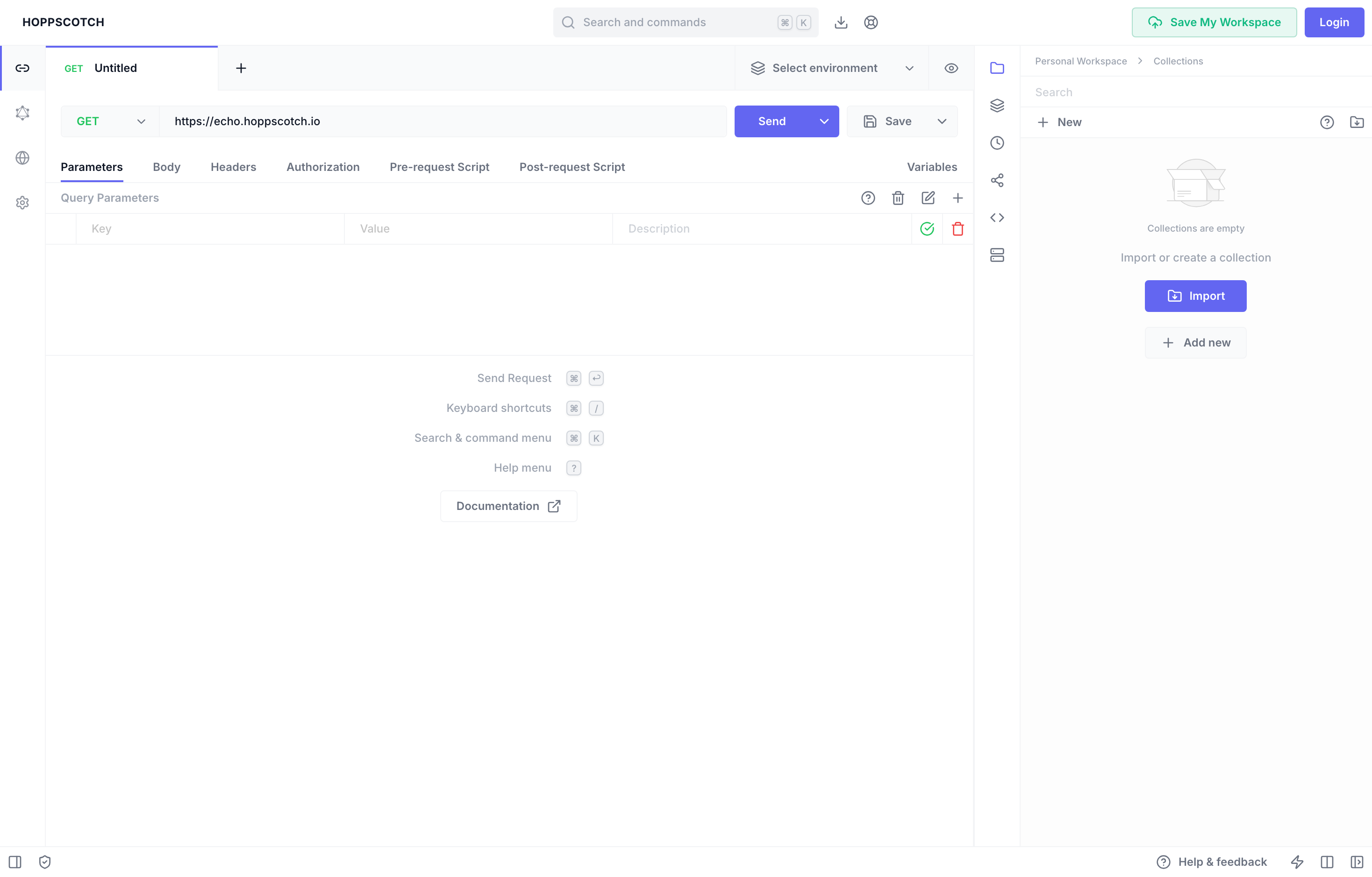 The deployed Hoppscotch web app loaded in a browser