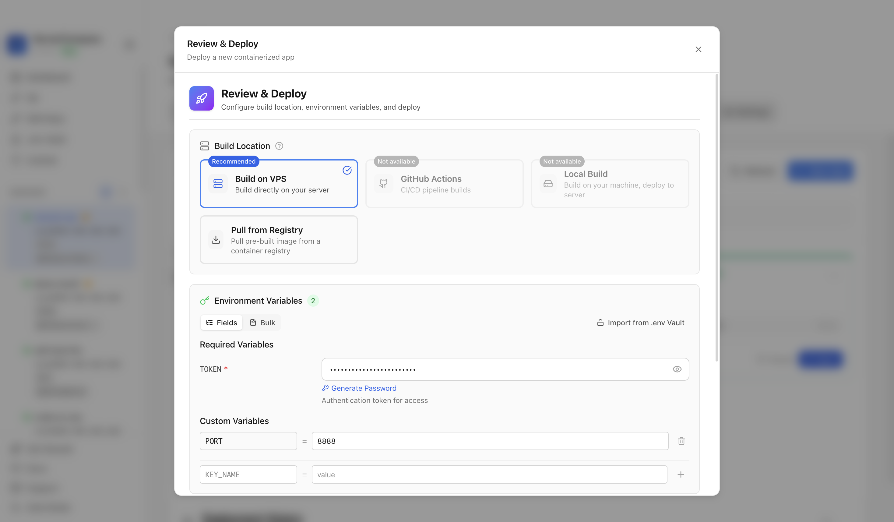 Reviewing Jupyter Notebook environment variables and port before deployment