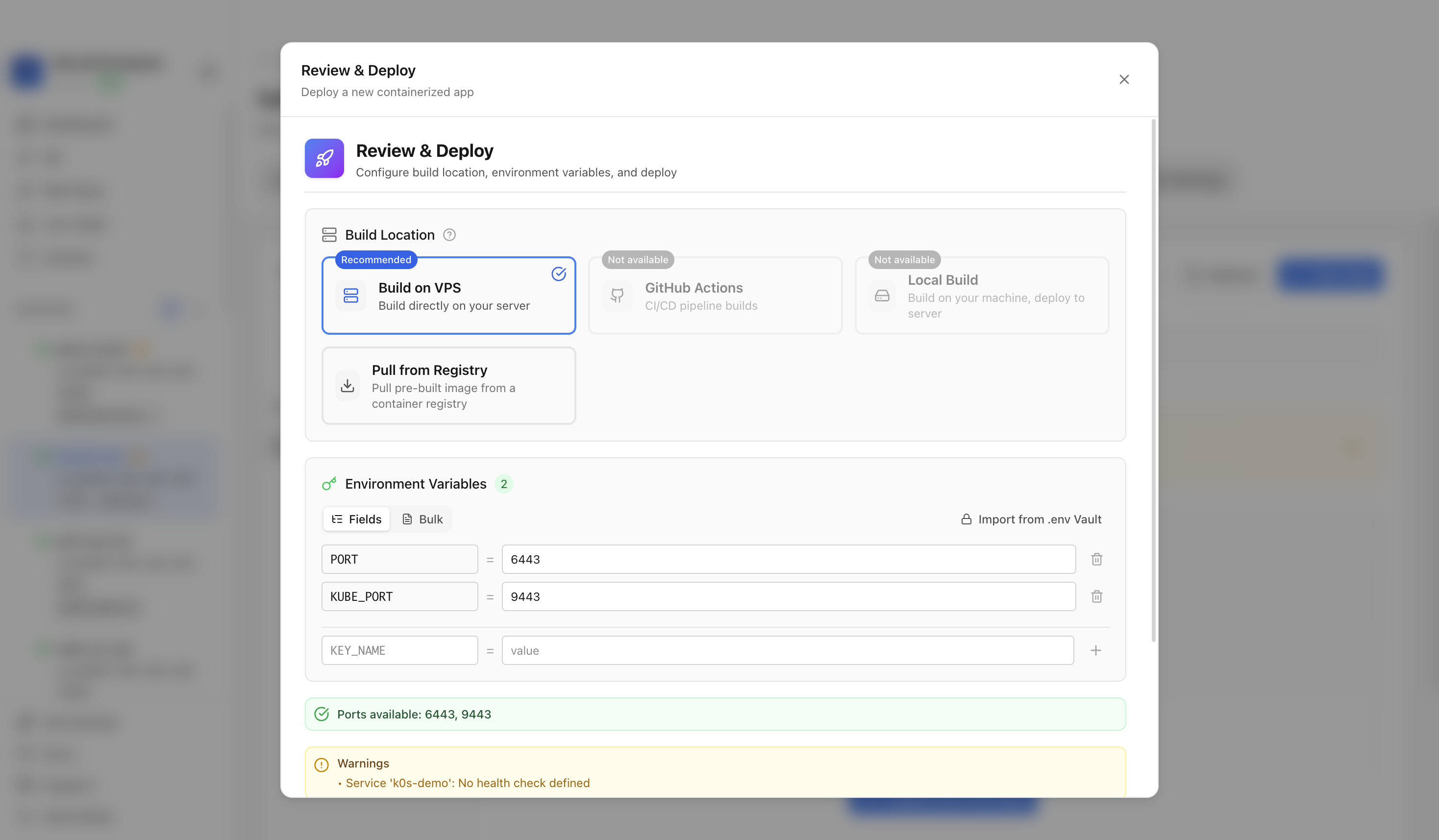 Reviewing k0s API ports before deployment
