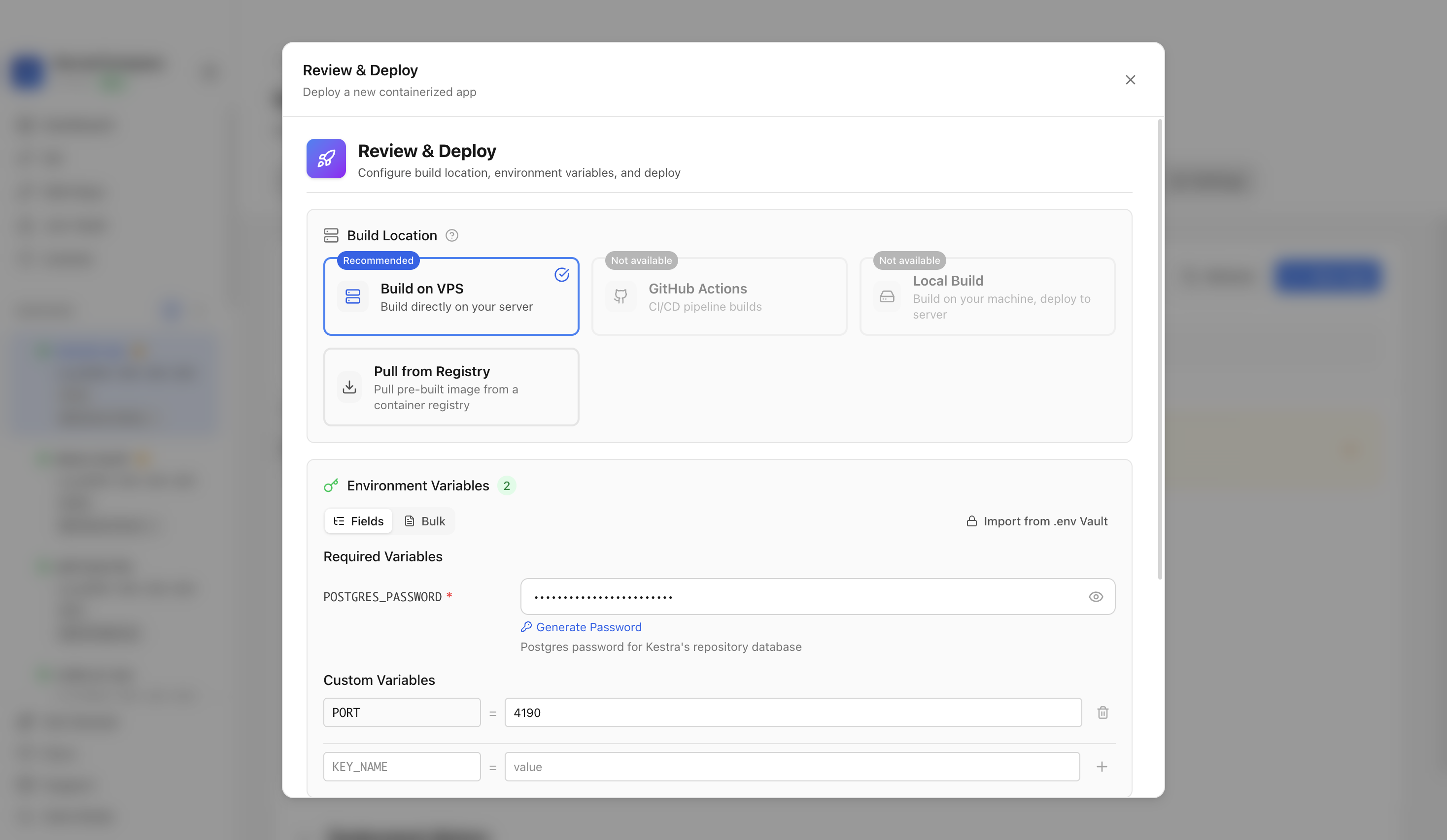 Reviewing Kestra web port before deployment