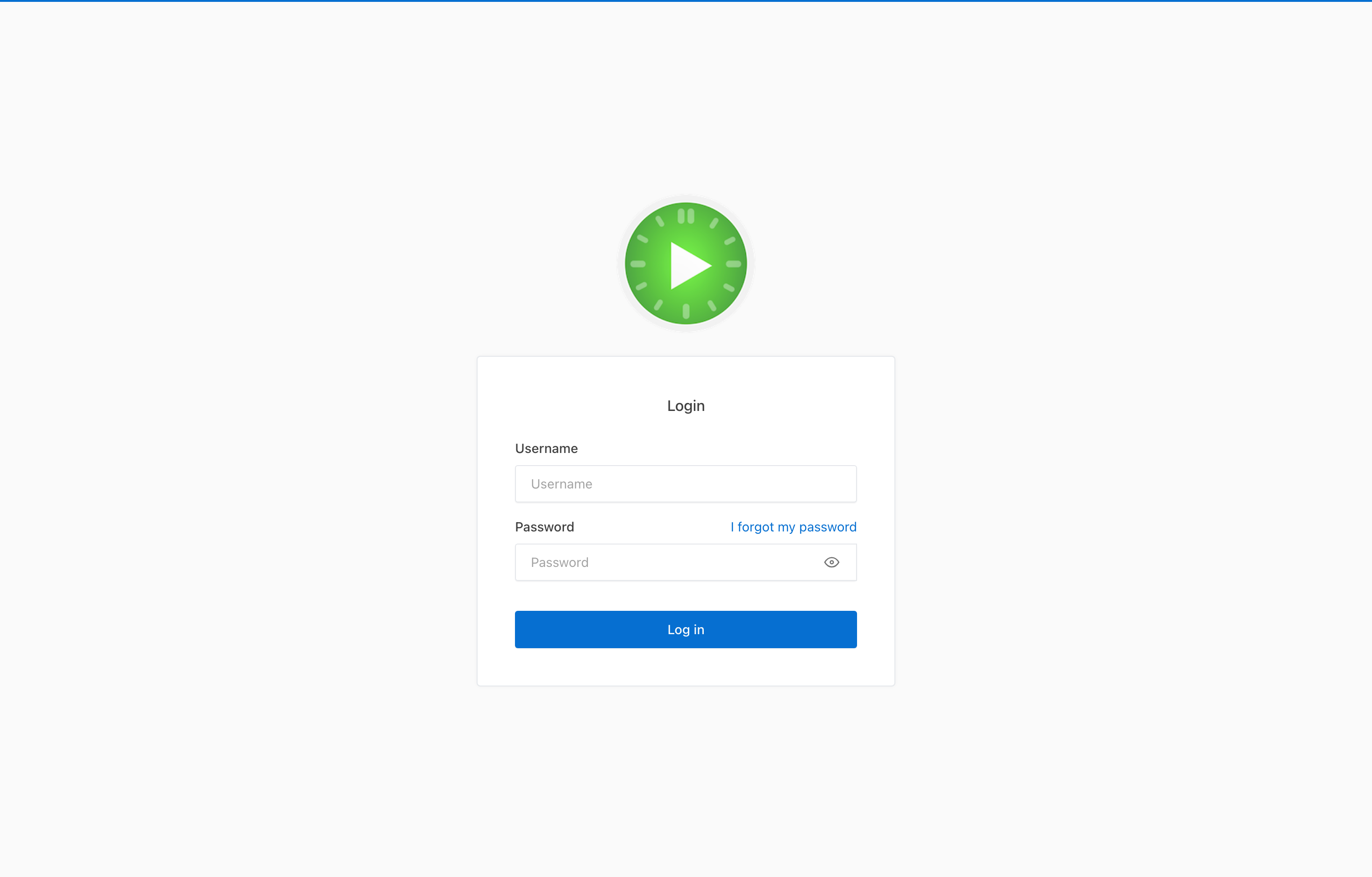 The deployed Kimai web UI loaded in a browser