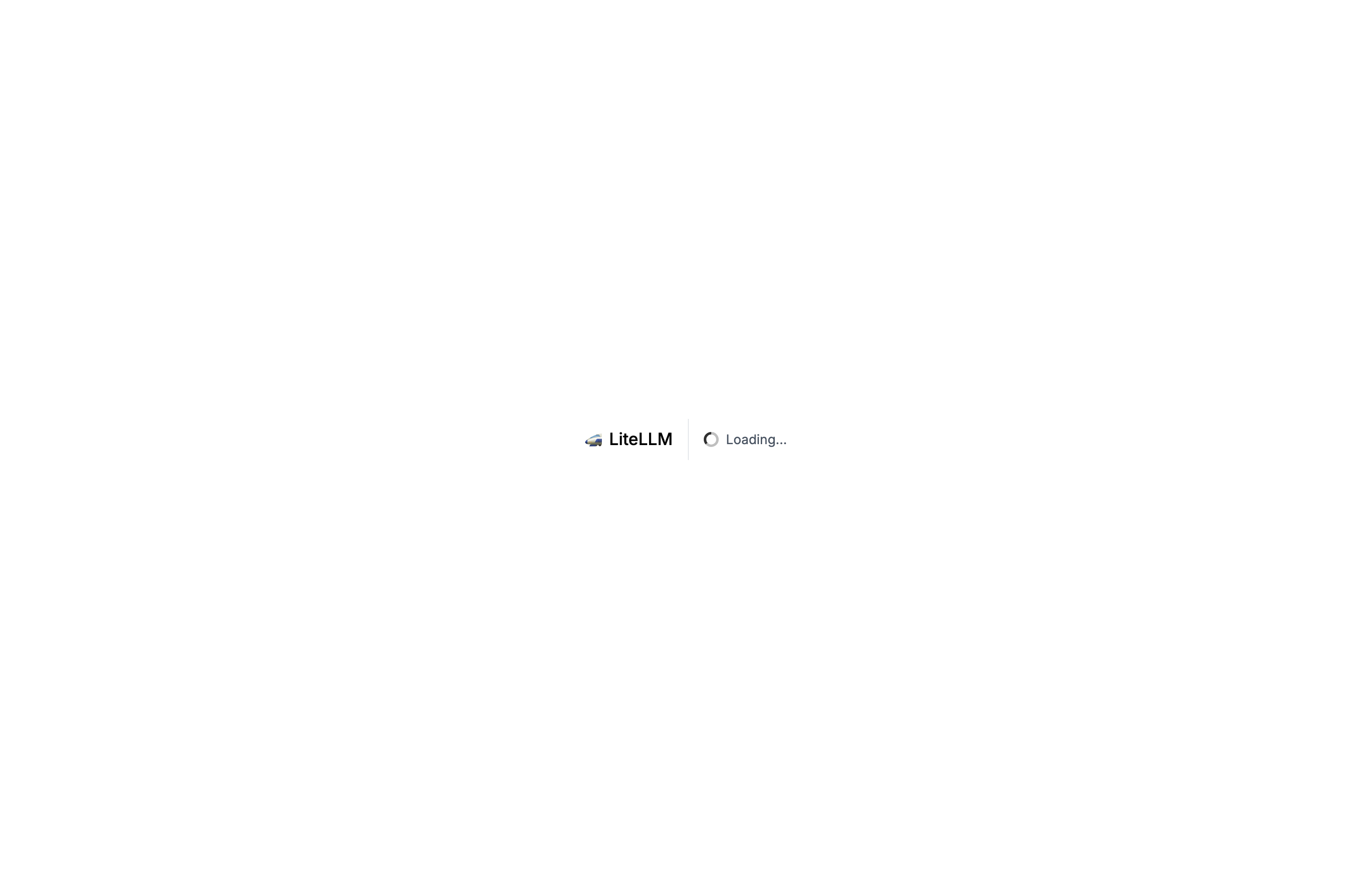 The deployed LiteLLM admin UI loaded in a browser