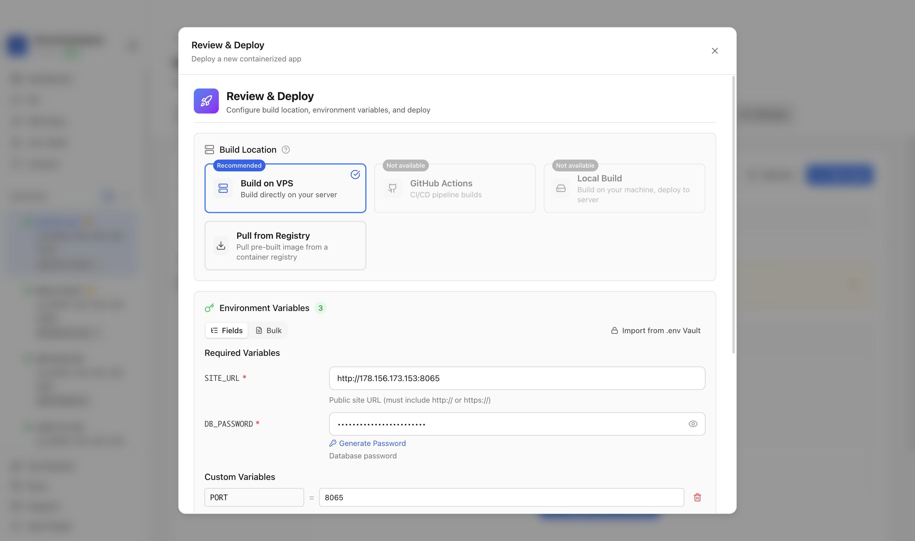 Reviewing Mattermost environment variables and port before deployment