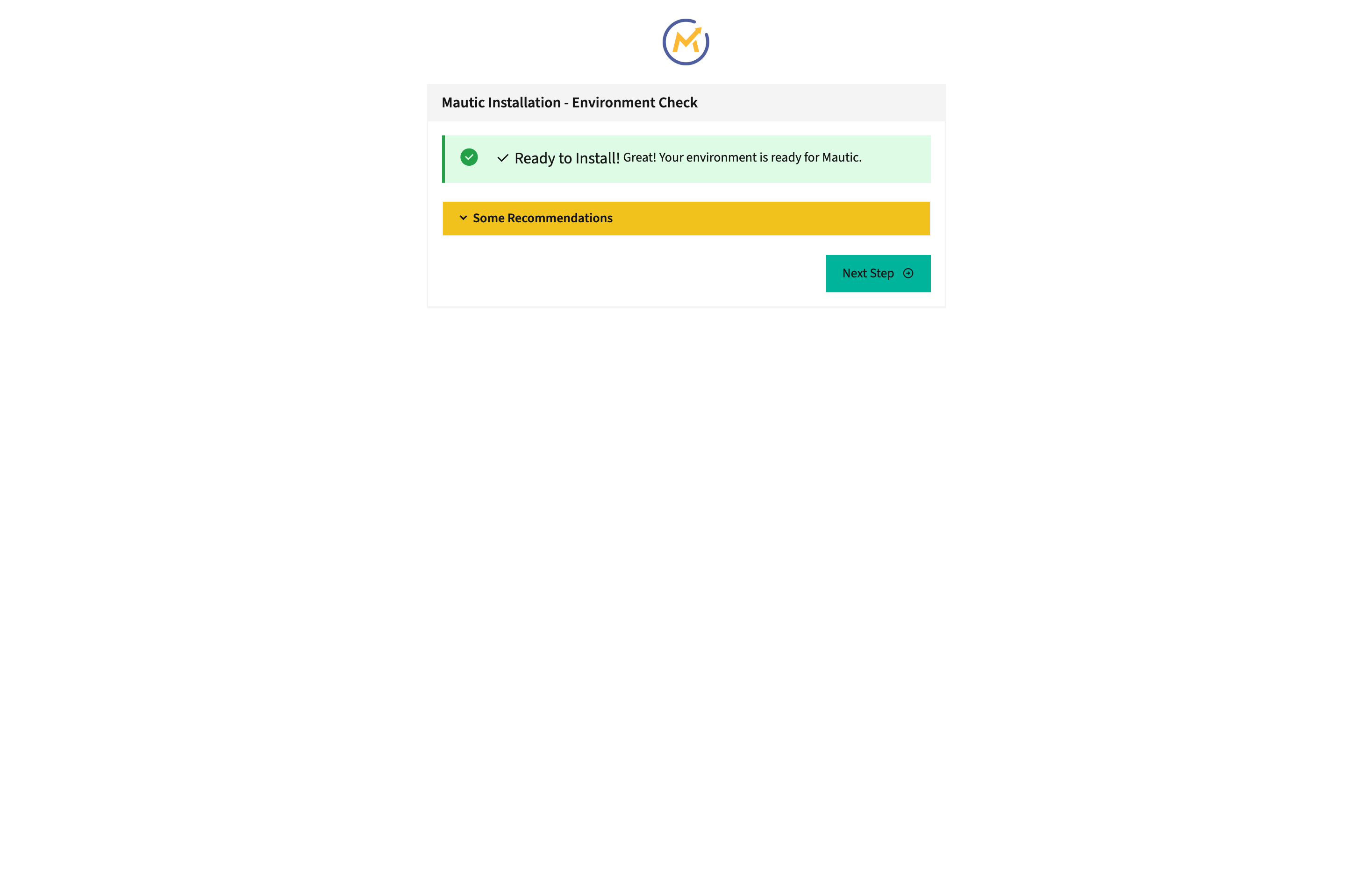 The deployed Mautic web UI loaded in a browser