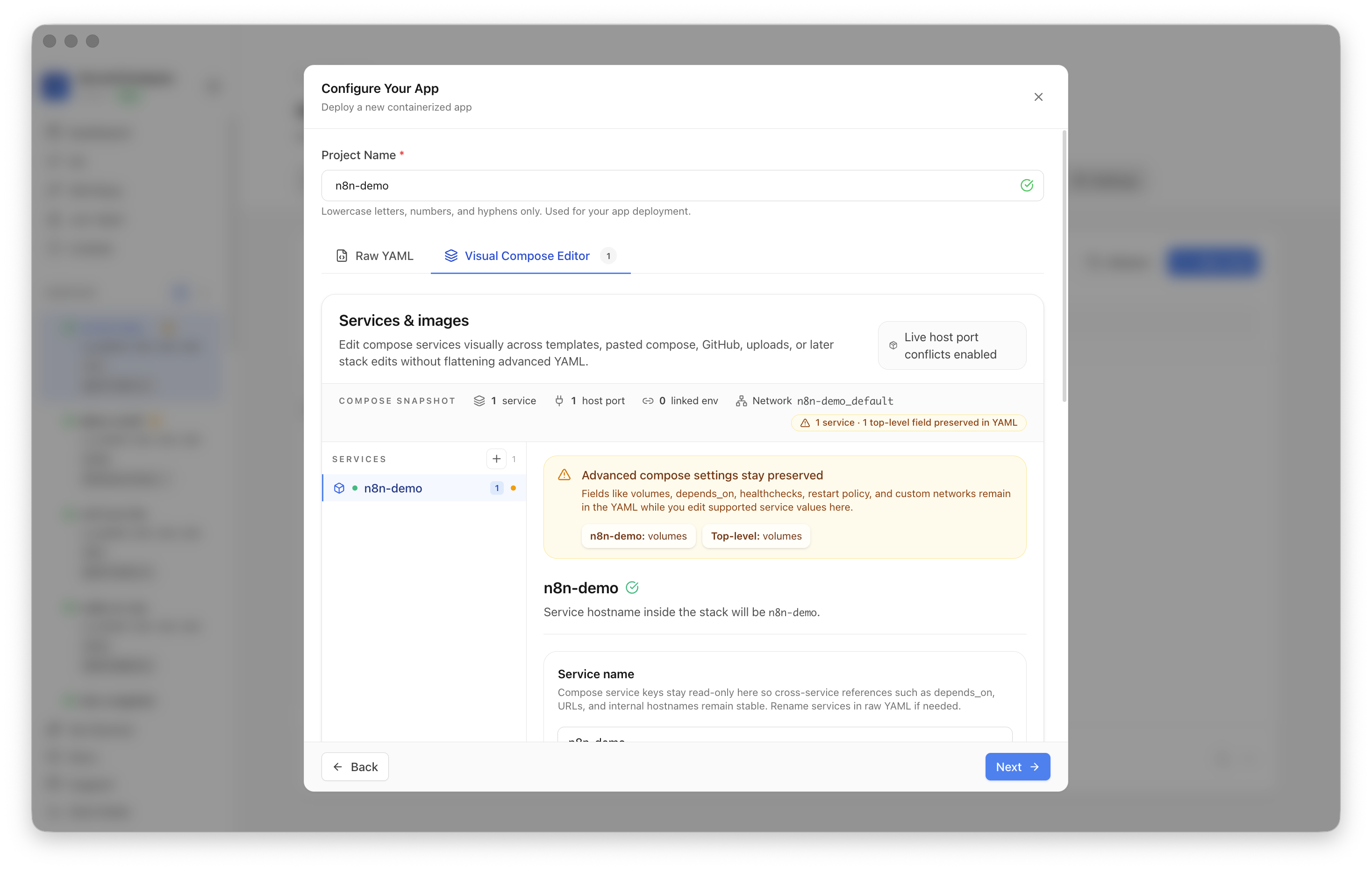 Reviewing n8n project settings and compose summary