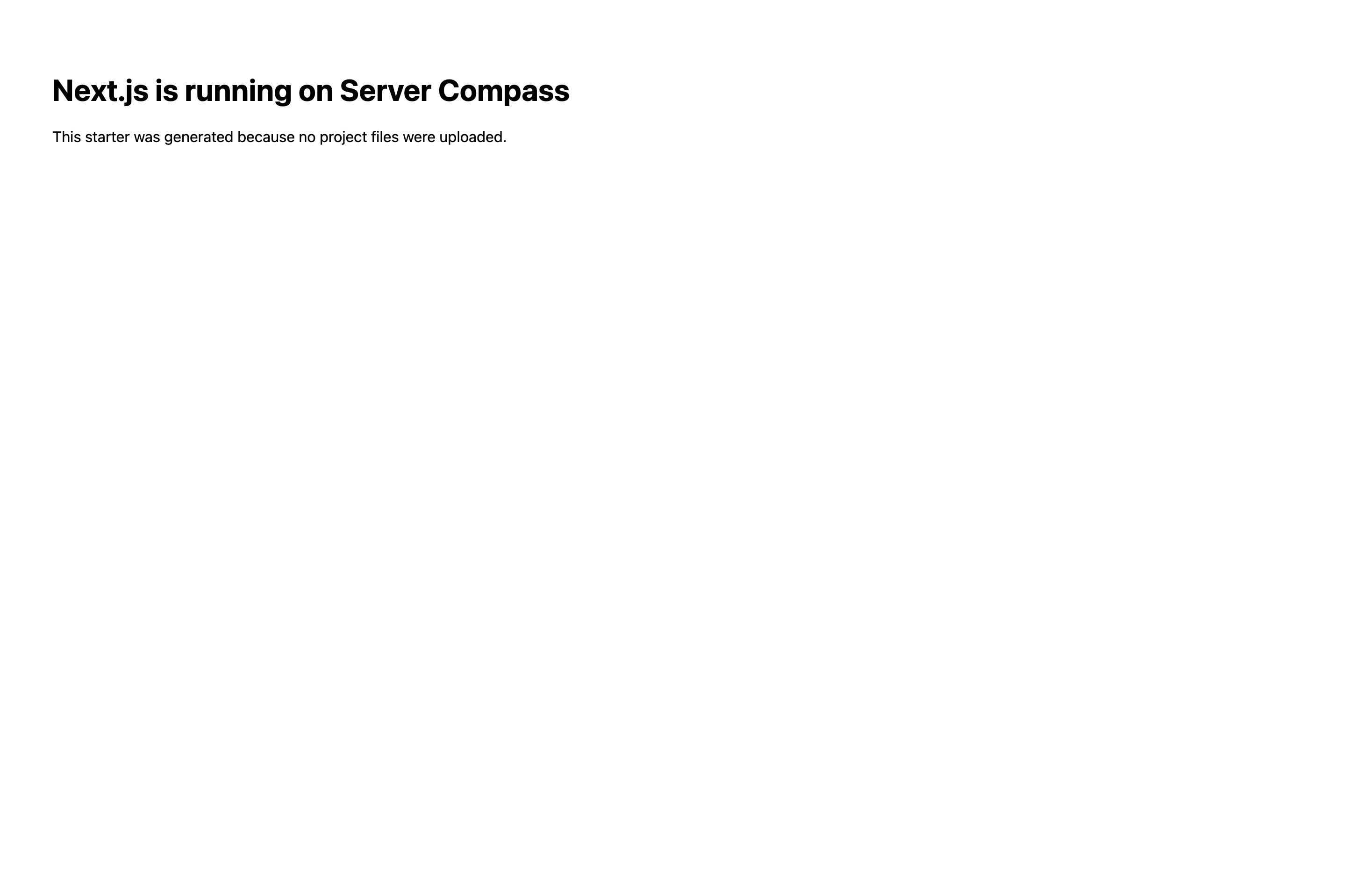 The deployed Next.js app loaded in a browser
