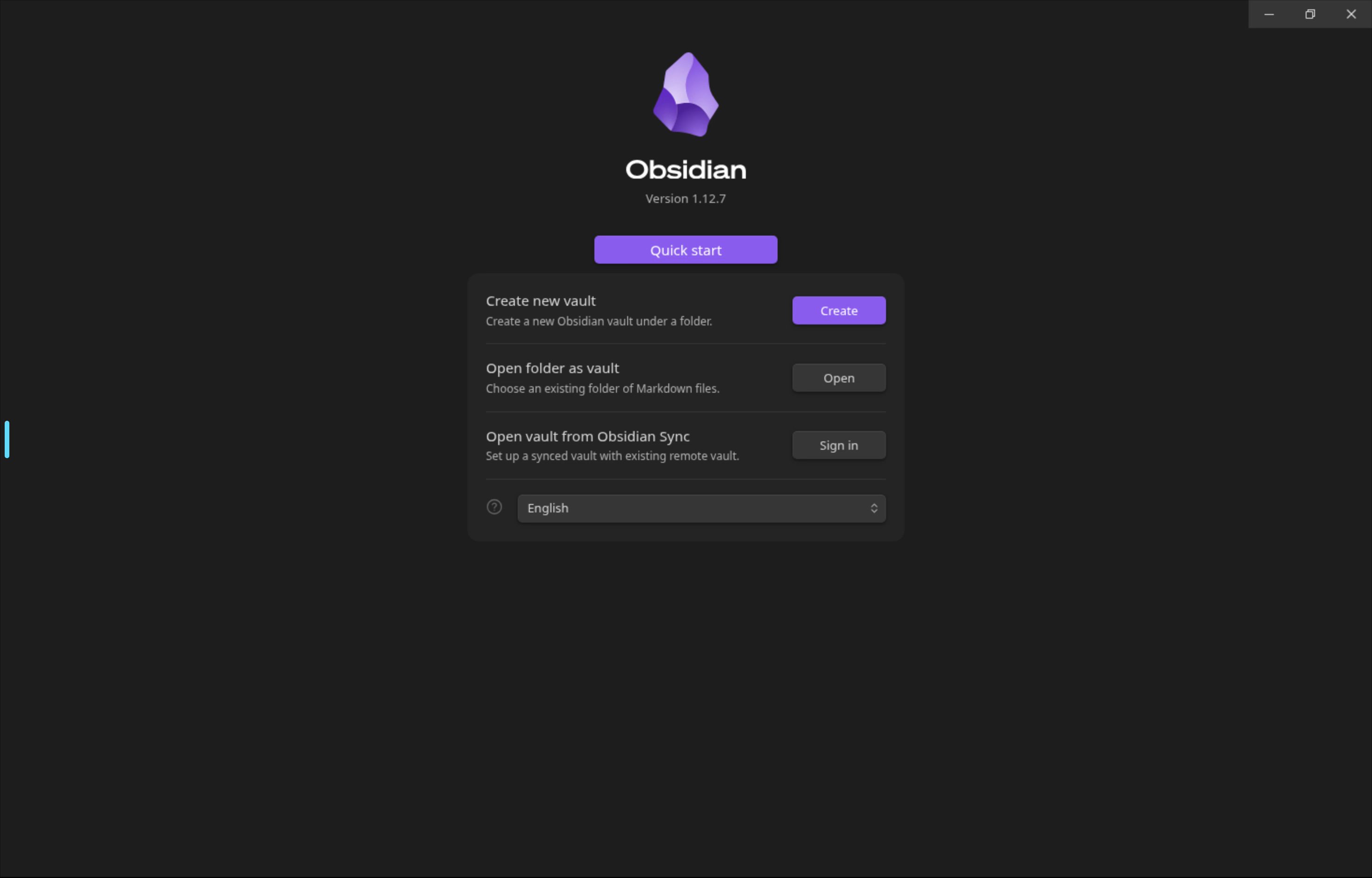 The deployed Obsidian browser desktop session loaded in a browser