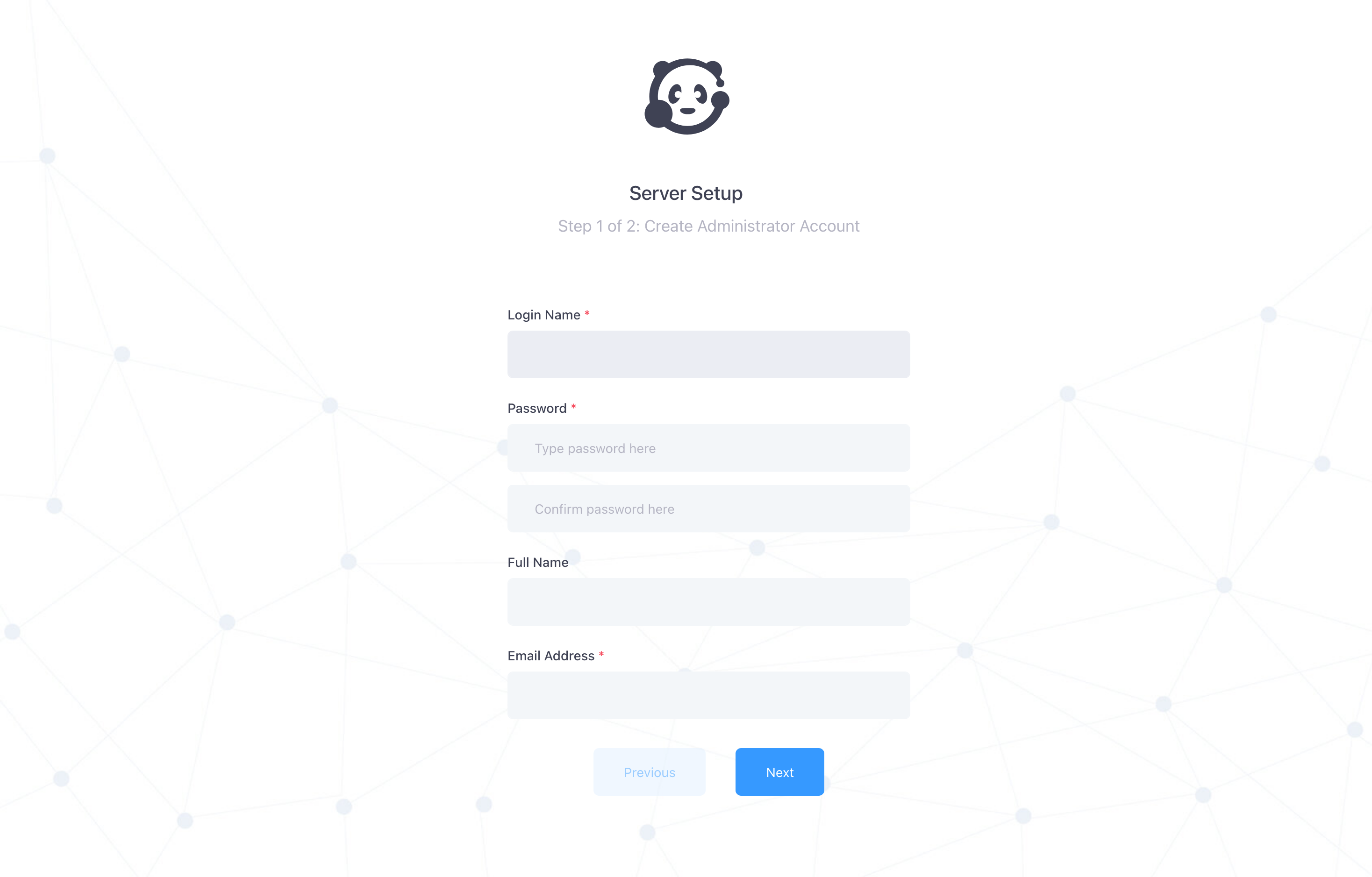 The deployed OneDev first-run setup screen loaded in a browser