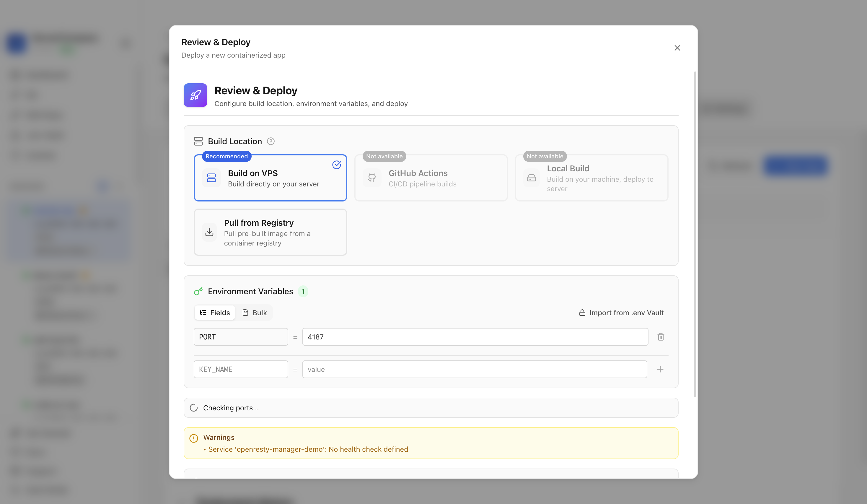 Reviewing OpenResty web port before deployment