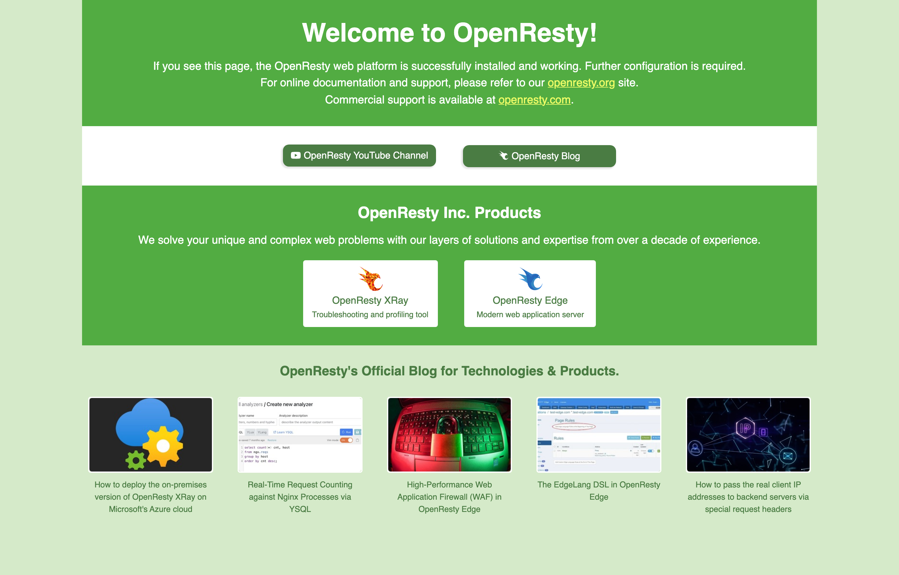 The deployed OpenResty web UI loaded in a browser