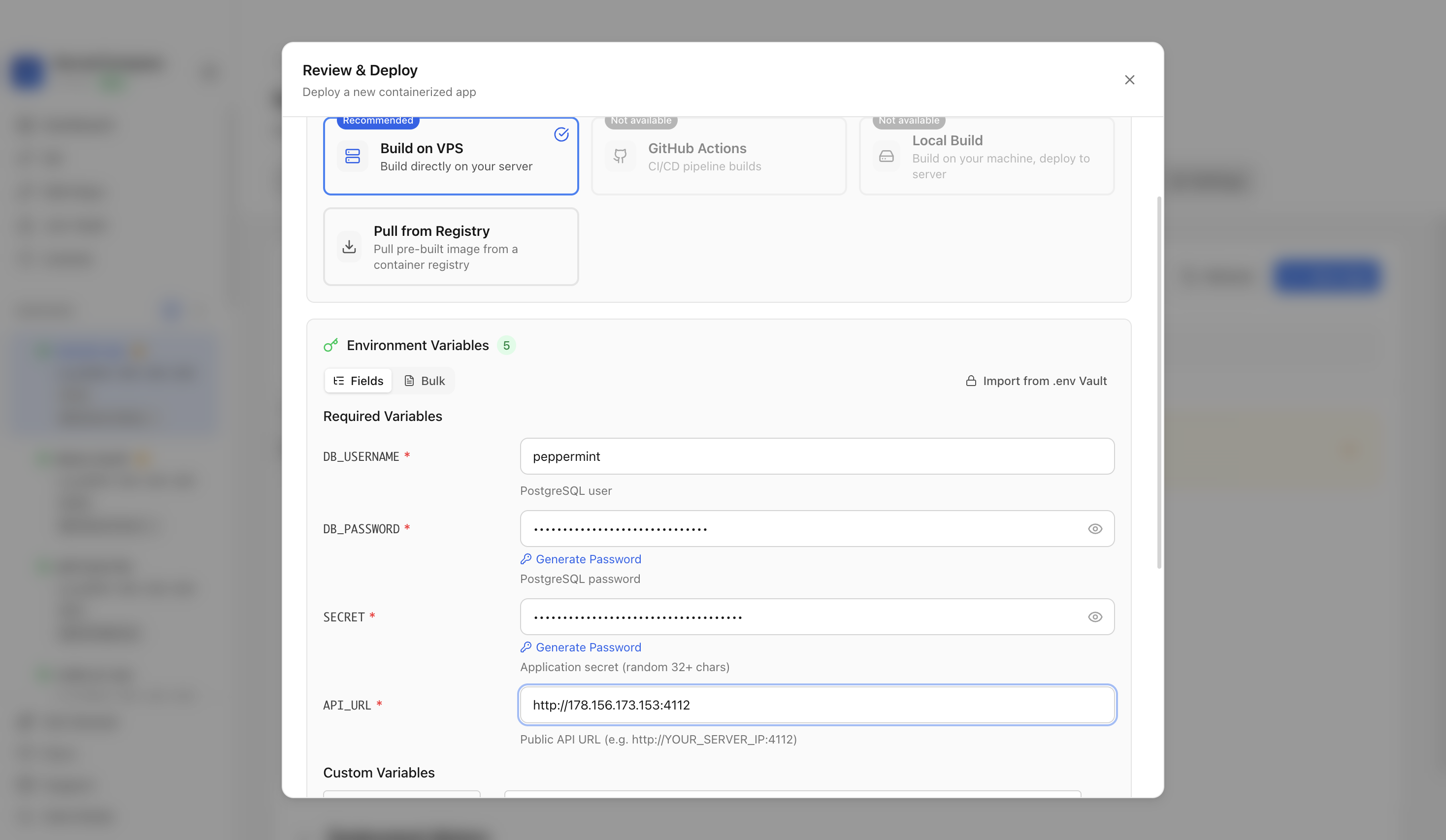 Reviewing Peppermint web port before deployment