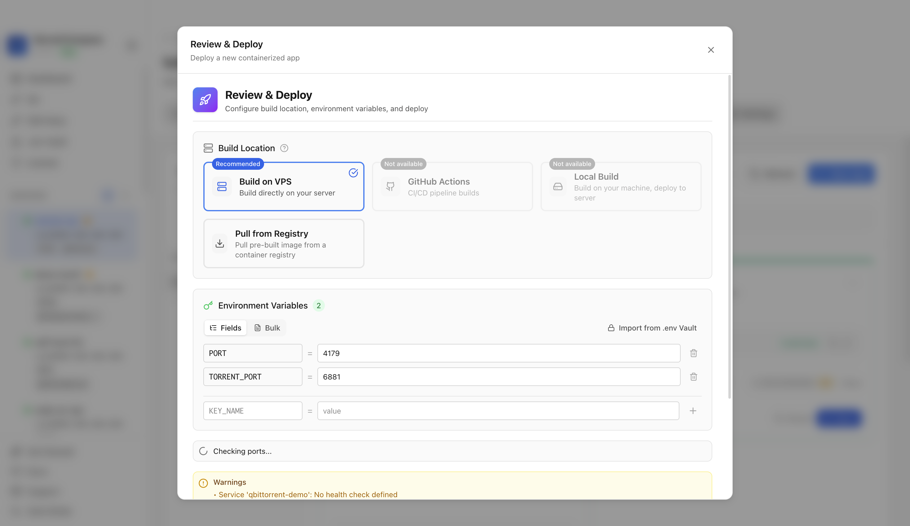 Reviewing qBittorrent web port before deployment