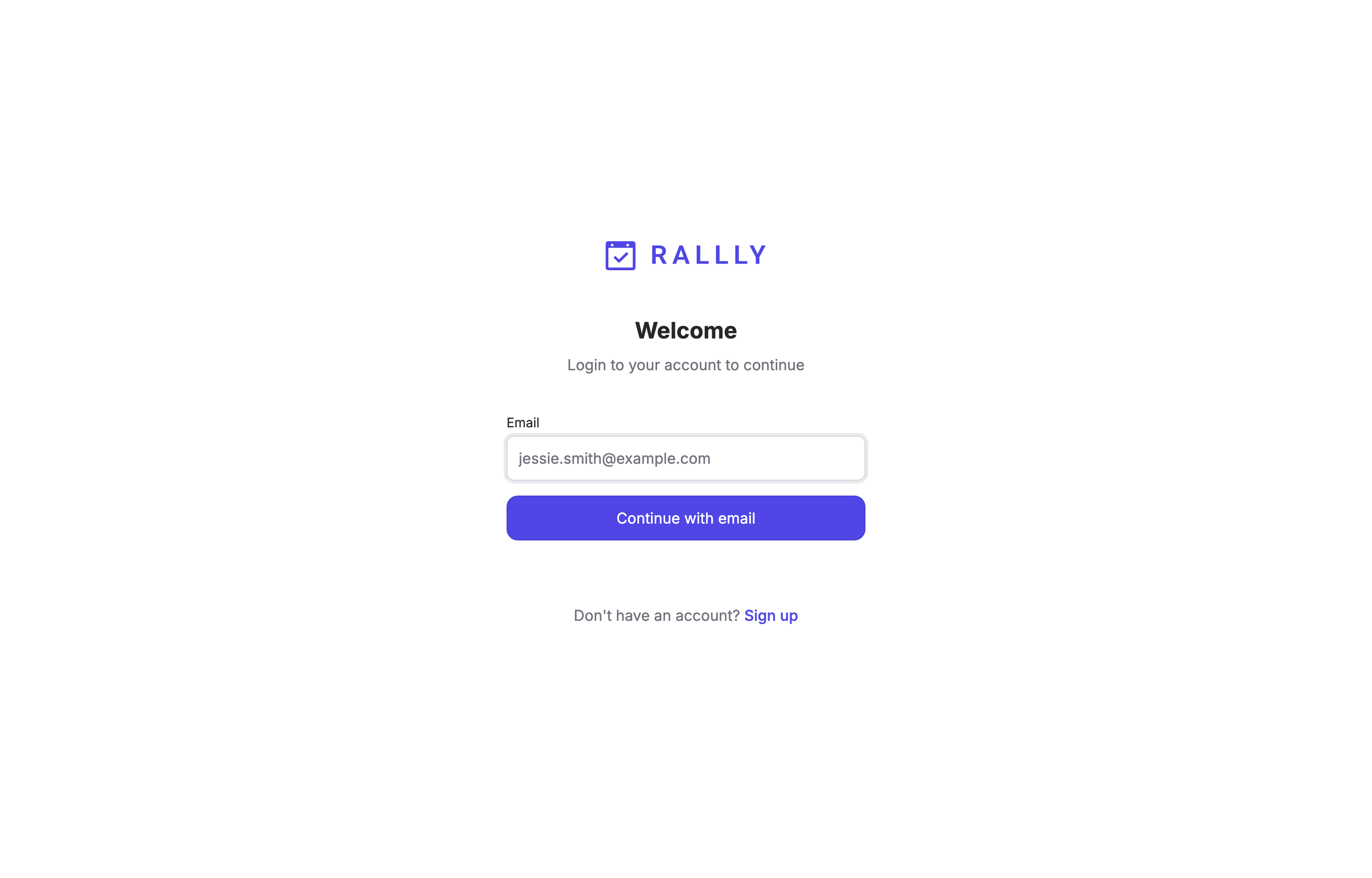 The deployed Rallly web UI loaded in a browser