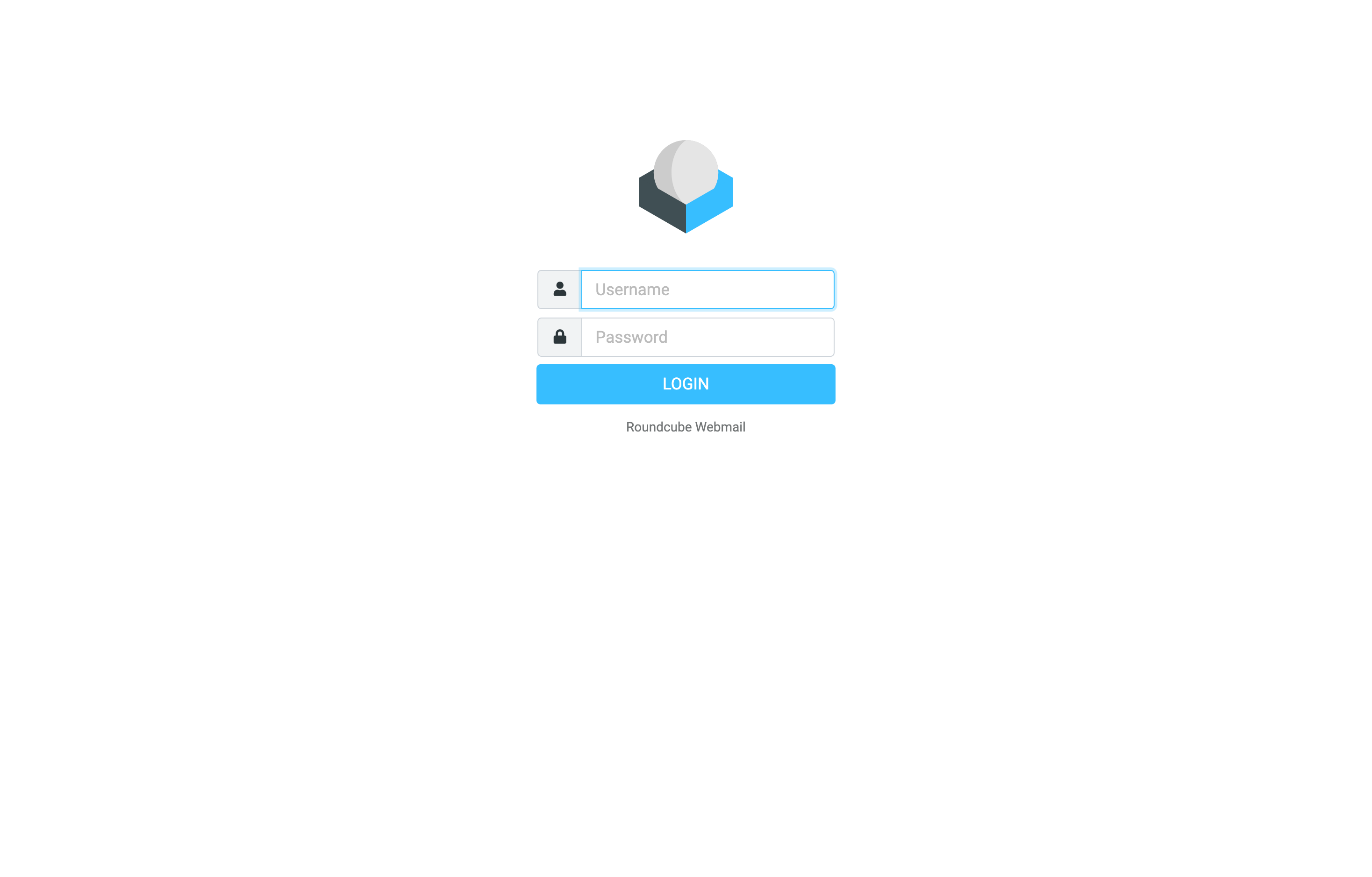The deployed Roundcube webmail login UI loaded in a browser